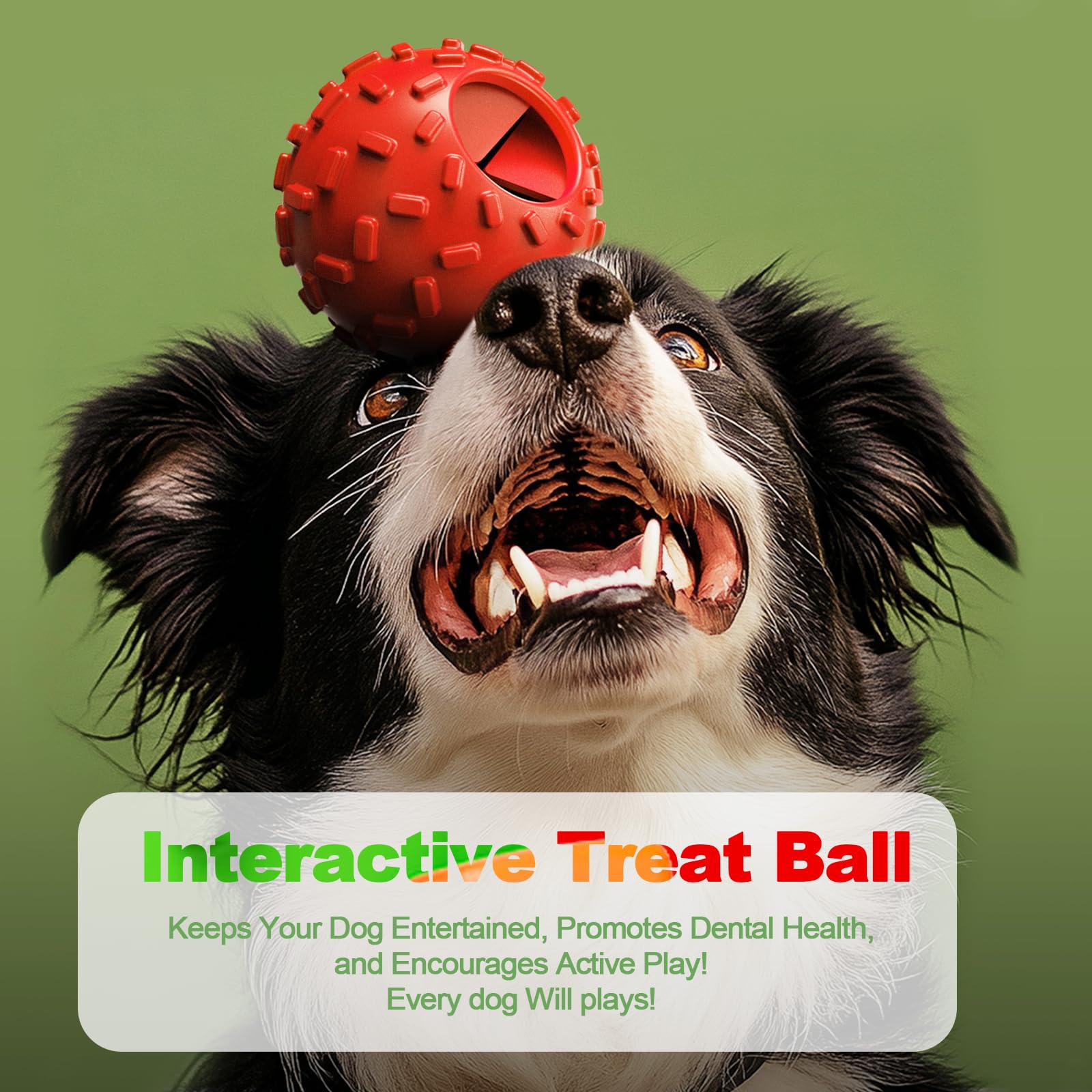 Interactive Dog Treat Dispenser Toy - Slow Feeder Puzzle Ball for Puppies & Dogs, Reduces Stress & Promotes Healthy Eating - Perfect for Training, Chewing, Fetch & Mental Stimulation - Great for Indoor Play, Outdoor Activities & Anxiety Relief