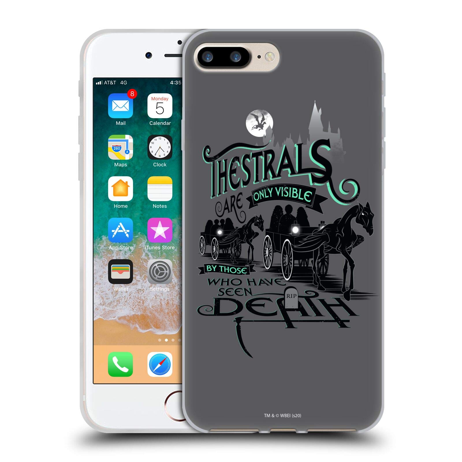Official Harry Potter Thestrals Deathly Hallows iPhone 7 Plus/8 Plus Soft Gel Case - Licensed Head Case Designs - Perfect for Fans, Gifts & Themed Collections