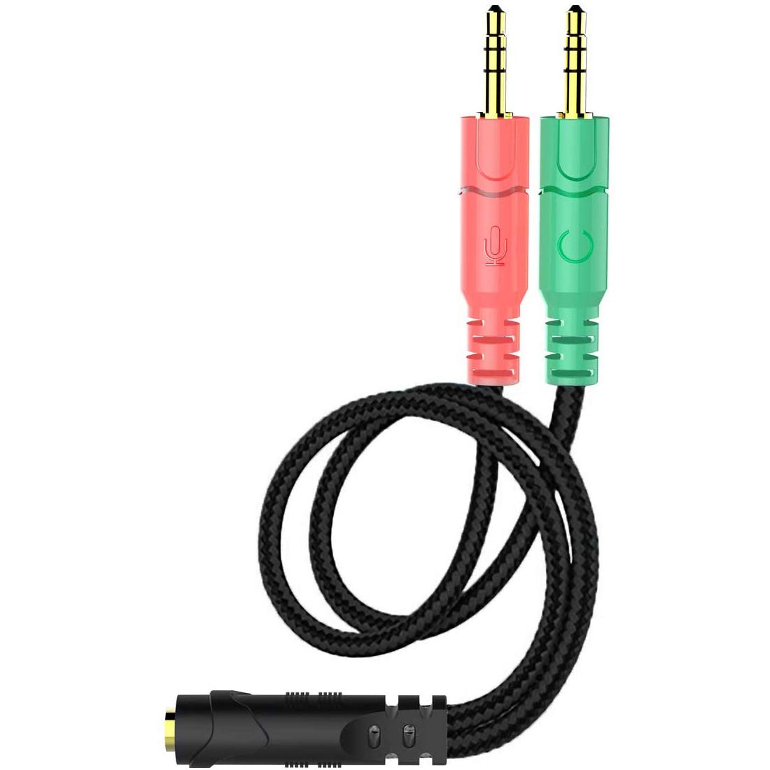 ENVEL 3.5mm Headphone & Microphone Splitter Cable - Female to Dual Male Y Adapter for PC, Laptop, Gaming Headset - Perfect for Streaming, Online Meetings & Multi-Device Audio Sharing