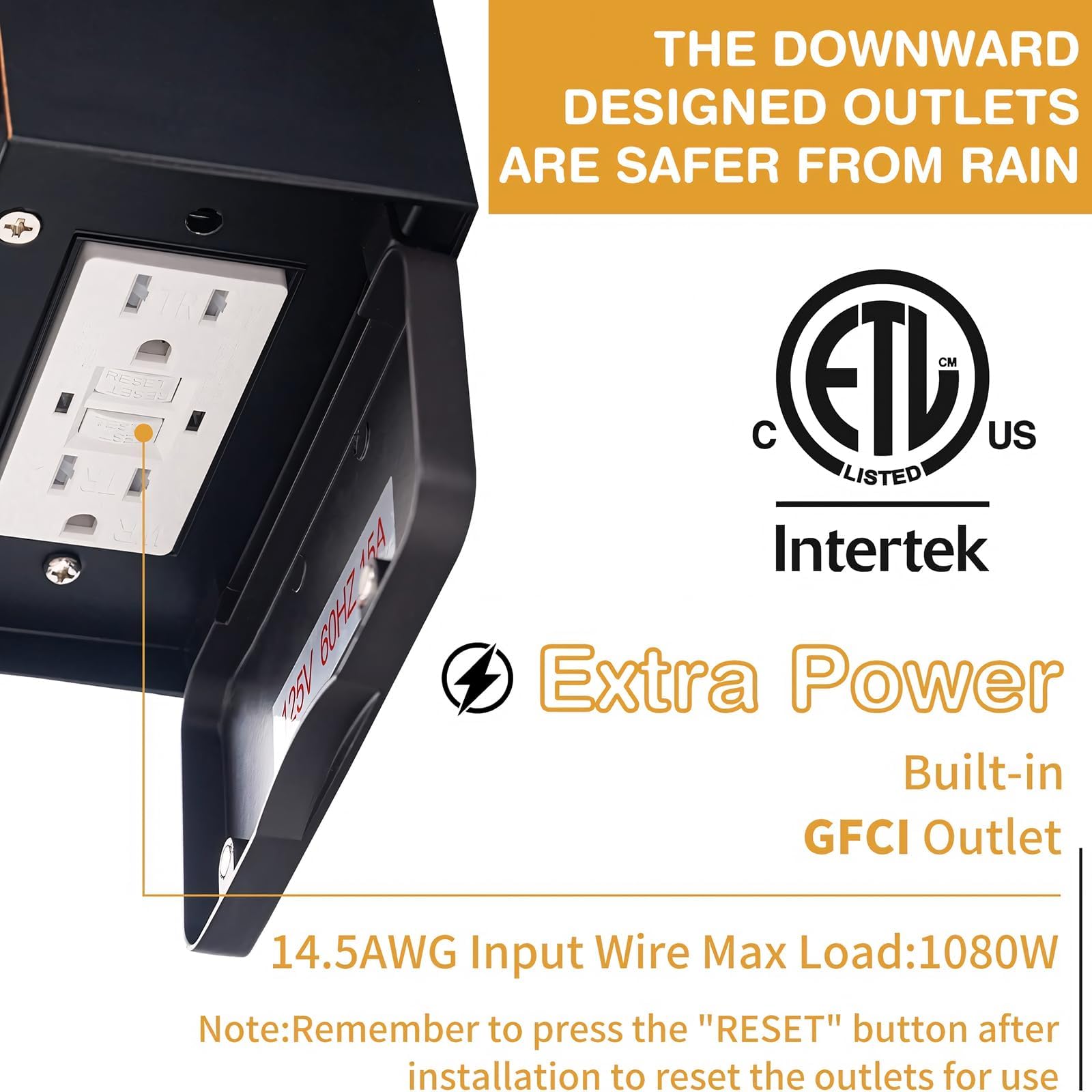 Waterproof Porch Lights with GFCI Outlet - Dusk to Dawn Outdoor Lighting Fixture with 3 Modes for Front Door, Patio & Garage | Energy-Efficient Exterior House Lights for Safety & Ambiance