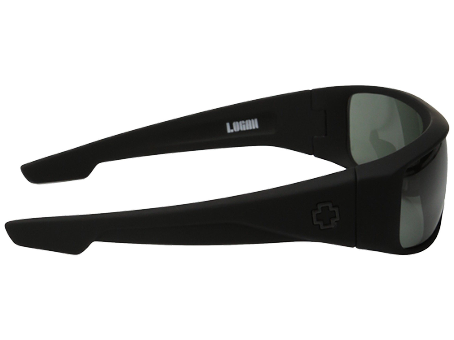 Spy Optic Logan Sunglasses Matte Black with Happy Grey Green Lens - Polarized UV Protection for Men & Women - Perfect for Outdoor Sports, Driving, and Beach Activities
