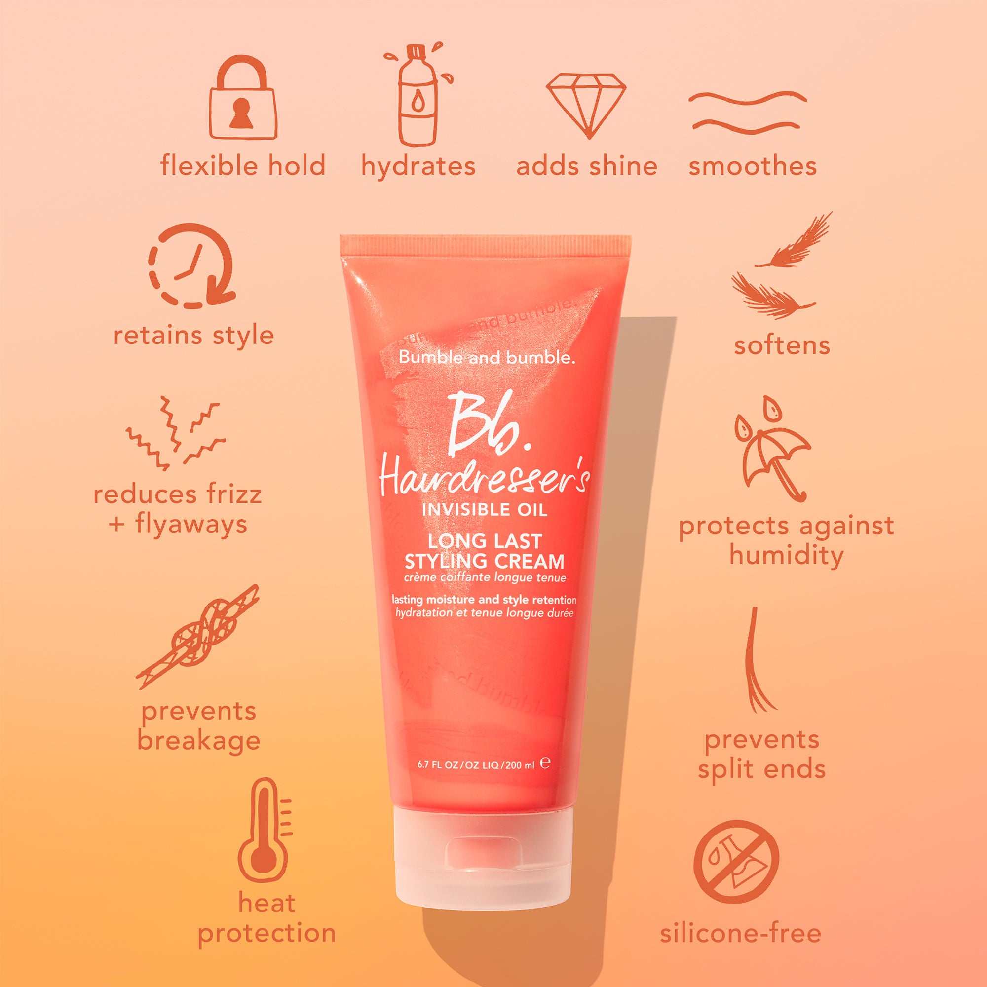 Professional Invisible Hair Styling Cream - Long Lasting Hydration & Frizz Control for All Hair Types - Perfect for Salon Styling & Daily Hair Care