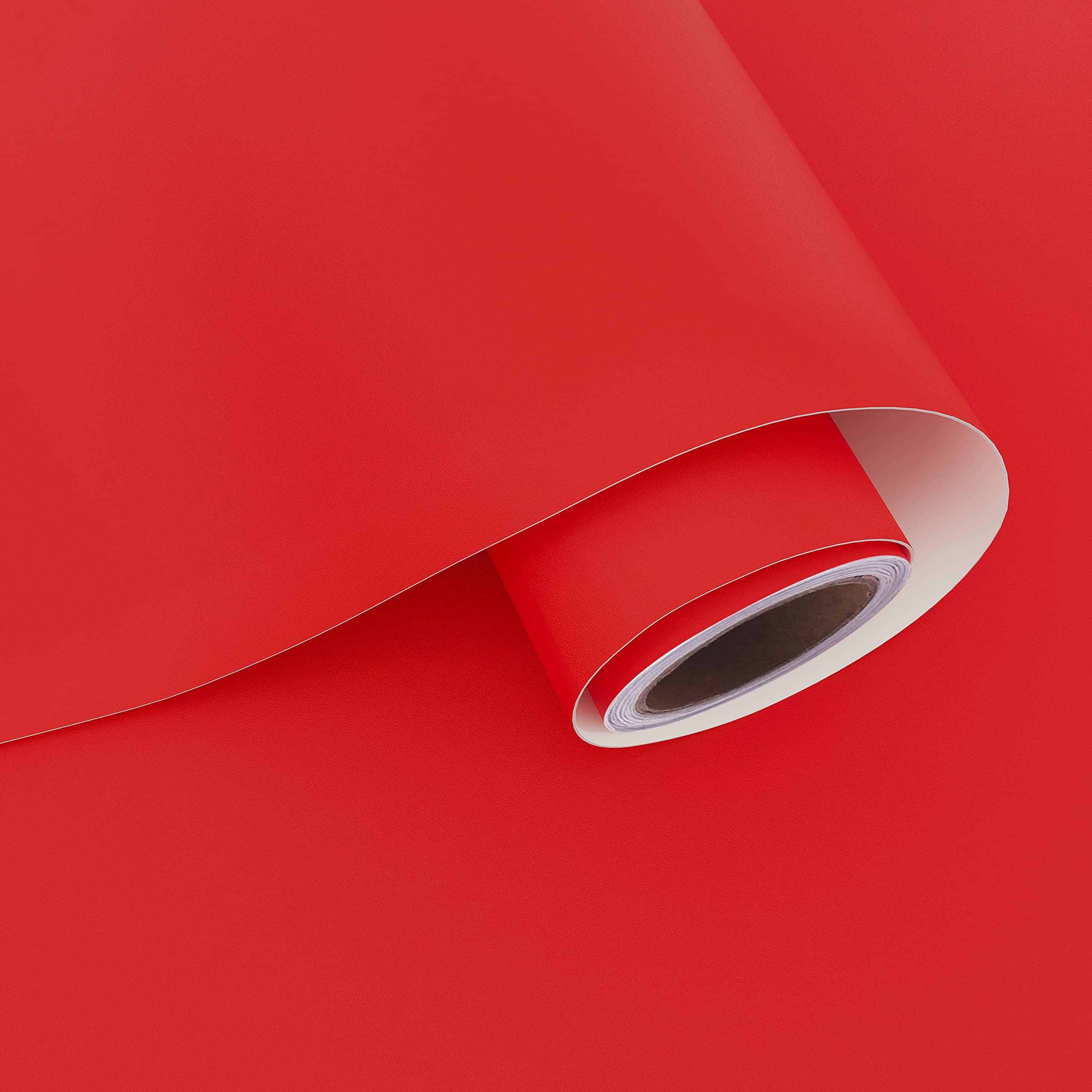 VaryPaper 15.7''x315'' Matte Red Peel and Stick Wallpaper - Waterproof Removable Vinyl Film for Cabinets, Countertops, Shelves & Desks | Decorative Contact Paper for Bedroom Walls, Kitchen Backsplash & DIY Home Decor