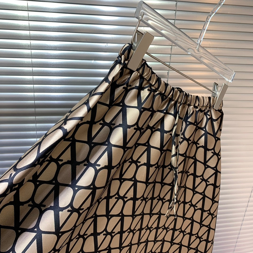 ALSEY Women's Fashion Half Skirt - 2024 Spring Summer New Senior Grid Design Long Skirt for Casual Wear, Office & Party Outfits