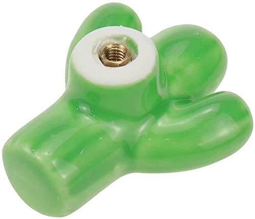 10Pcs Green Cactus Shaped Ceramic Drawer Knobs with Screws - Kids Cabinet Pull Handles for Bedroom, Bathroom, Kitchen Furniture - Perfect for Nursery Decor, Dresser Upgrades & DIY Furniture Projects