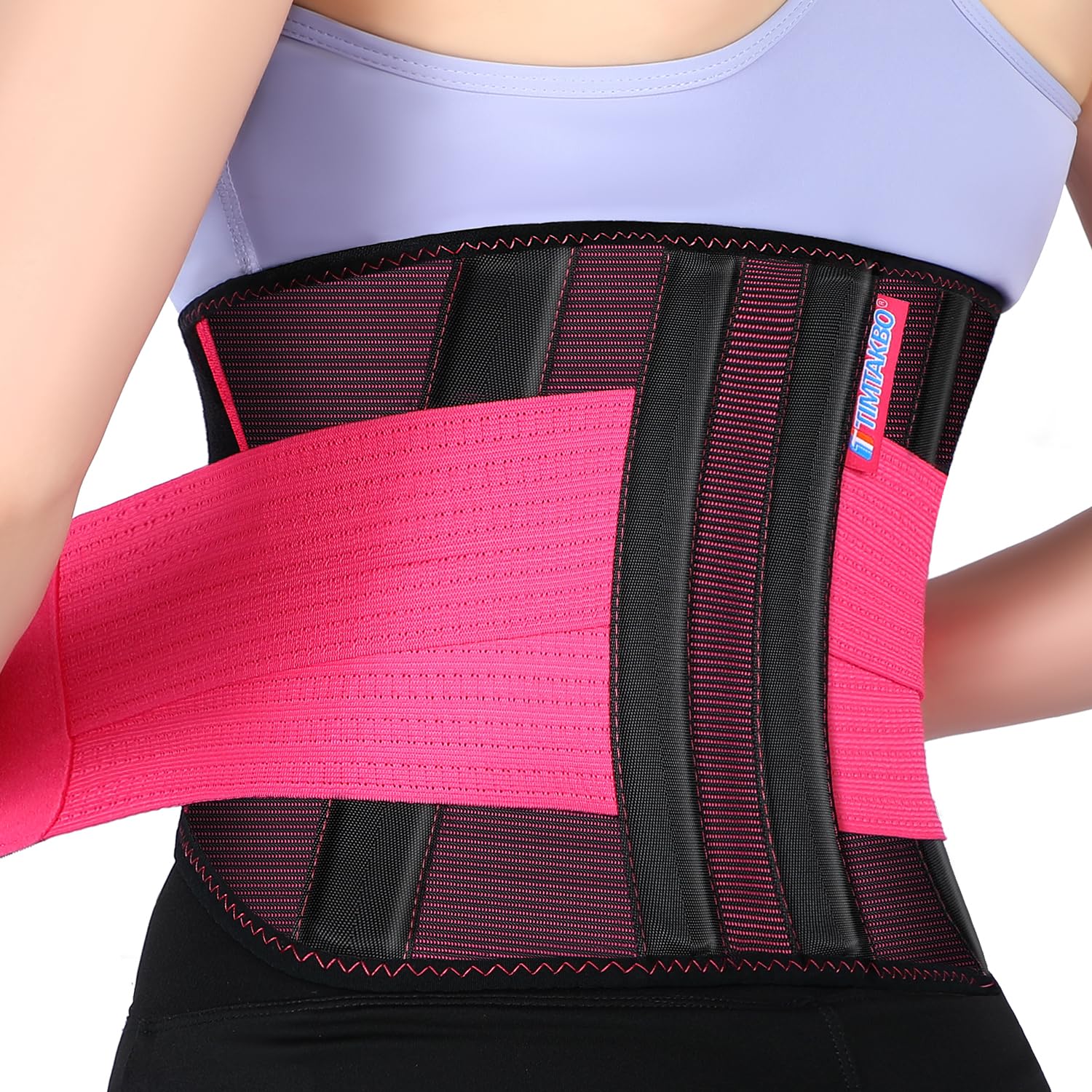 T TIMTAKBO 2.0 Plus Size Lower Back Brace for Pain Relief - Herniated Disc & Sciatica Support - Work & Lifting Back Support Belt for Men & Women (Red, 3XL Fits 48