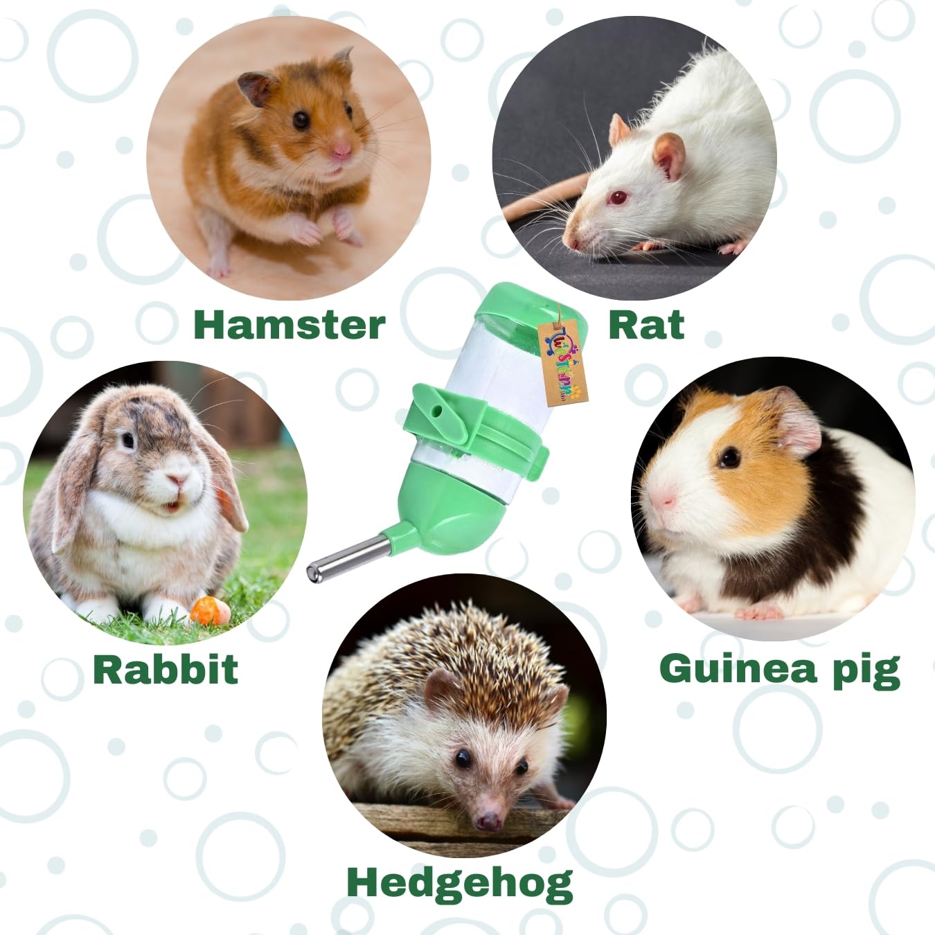 Western Era 80ml Hamster Water Bottle - Leak-Proof Small Pet Water Dispenser with BPA-Free Materials for Hamsters, Gerbils & Mice - Perfect for Cages, Habitats & Travel Use
