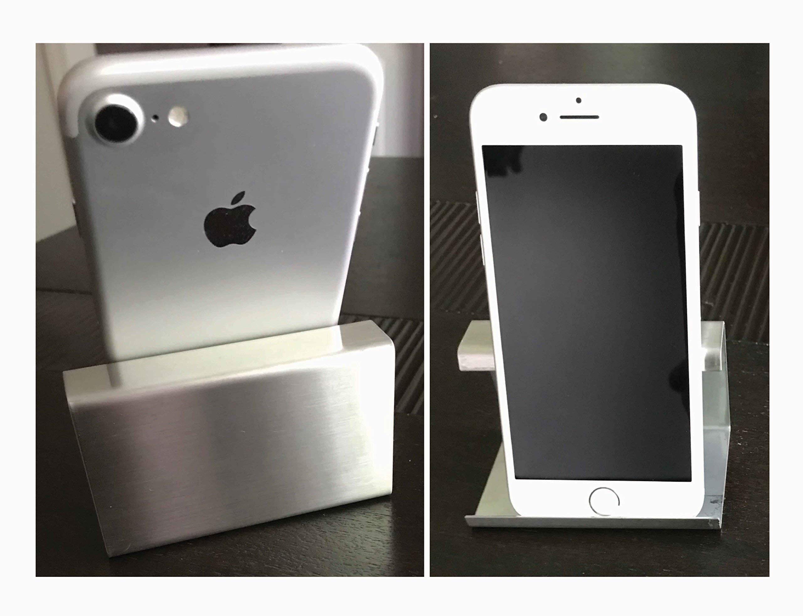 Premium Metal Phone Stand - Adjustable & Sturdy Cell Phone Holder for Desk, Tabletop, or Nightstand - Perfect for Watching Videos, Video Calls, and Hands-Free Use at Home or Office