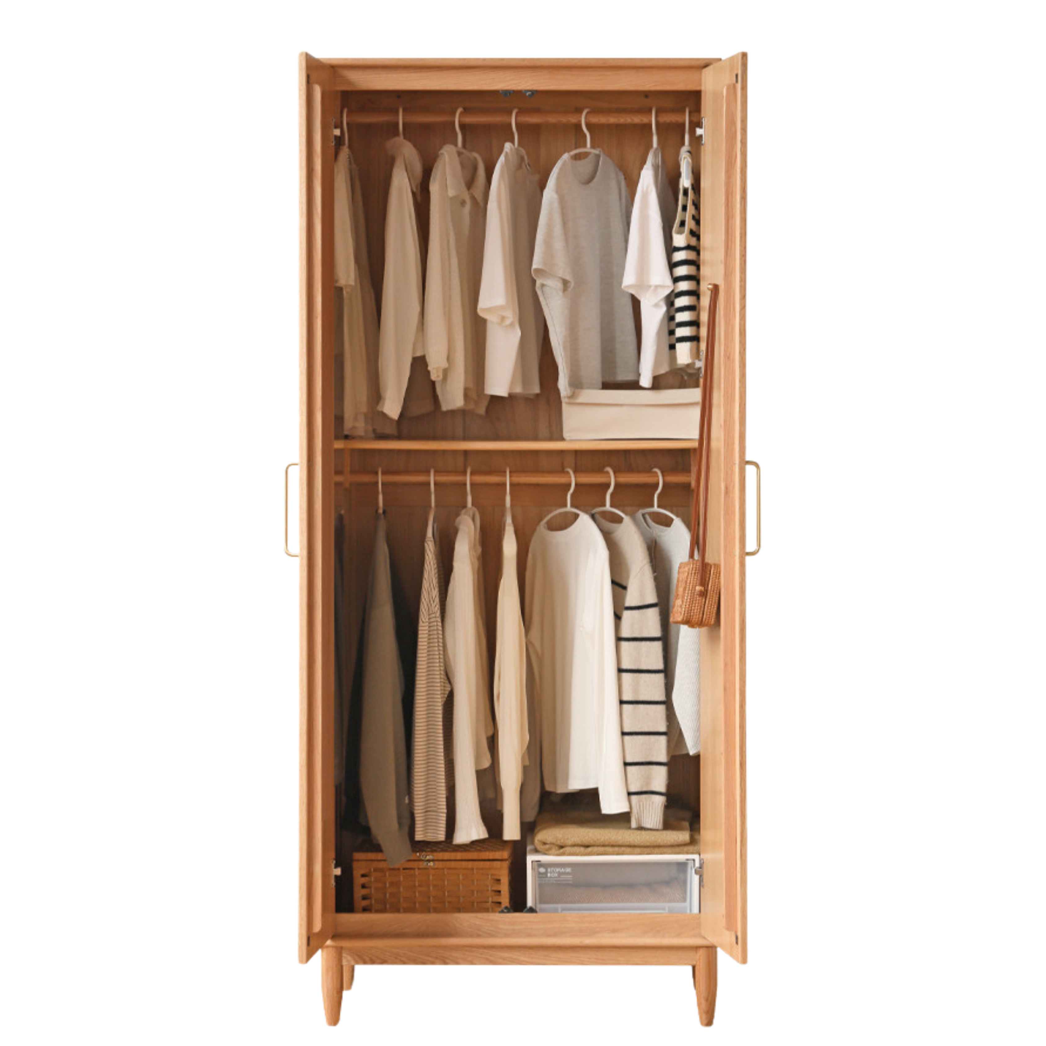 35.4x21.7x84.3inch / 90x55x214сm /  Natural wood color / door two doors