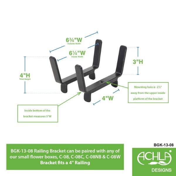 Sturdy Handrail Flower Box Bracket - Metal Planter Holder for Balcony Railings & Deck Railings - Perfect for Outdoor Flower Pots & Window Boxes