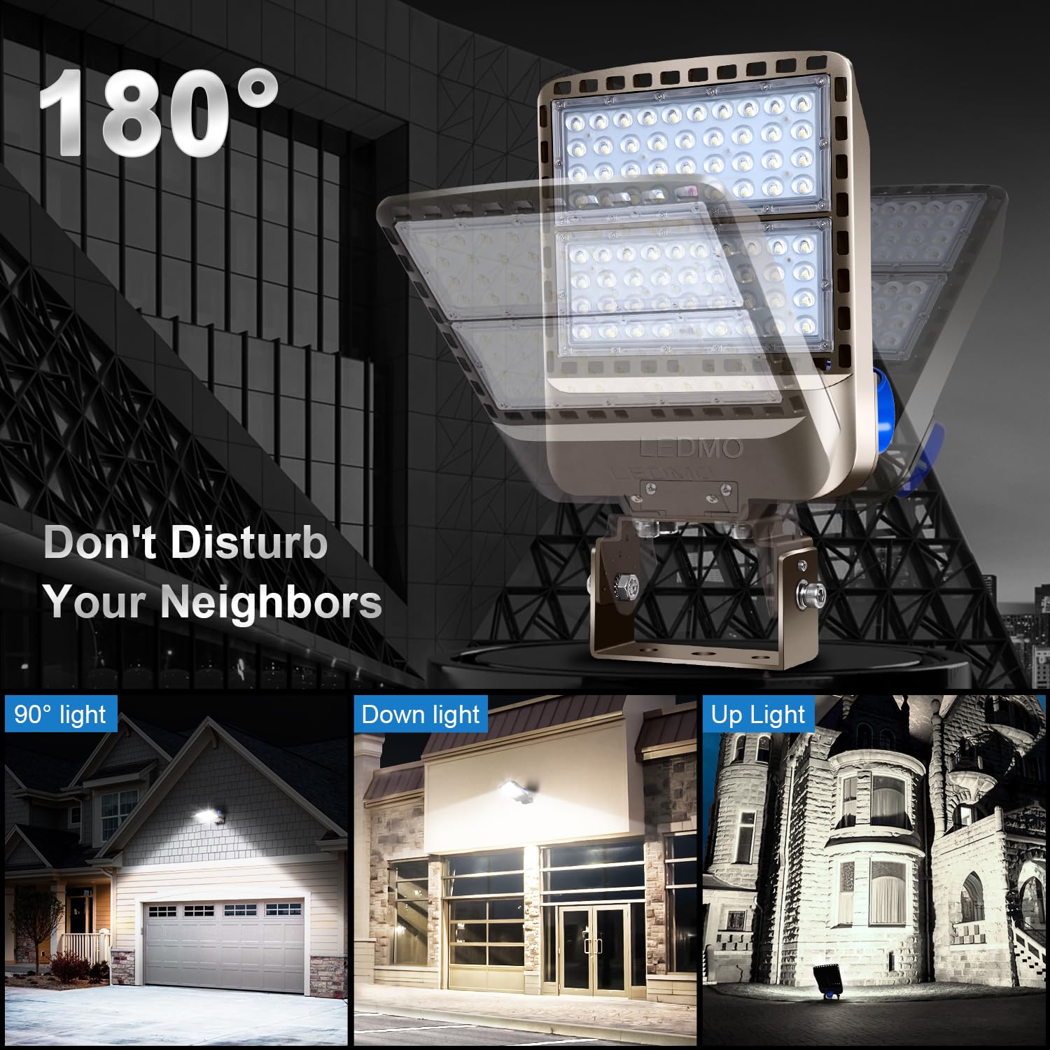 200W LED Parking Lot Lights with Photocell - Dusk to Dawn Outdoor Shoebox Lighting, 5000K Daylight White, Adjustable Trunnion Mount, IP65 Waterproof - Perfect for Commercial Parking Areas, Warehouses & Building Exteriors