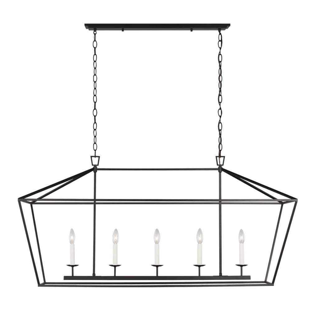 Kimmel Linear Chandelier - Modern 6-Light LED Dining Room Fixture, Brushed Nickel Finish for Kitchen Island, Living Room & Bedroom Lighting