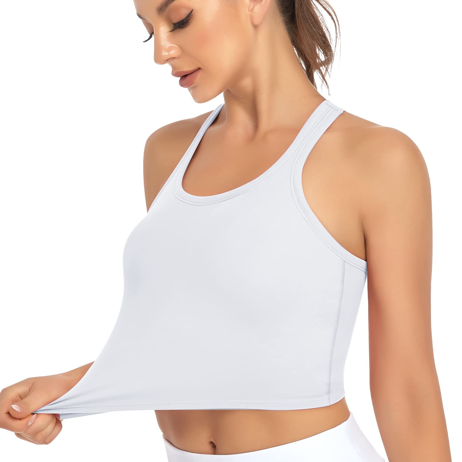 Wirefree Padded Sports Bras for Women - Comfortable Workout Crop Top, Yoga Camisole & Gym Tank for Running, Fitness & Active Lifestyle
