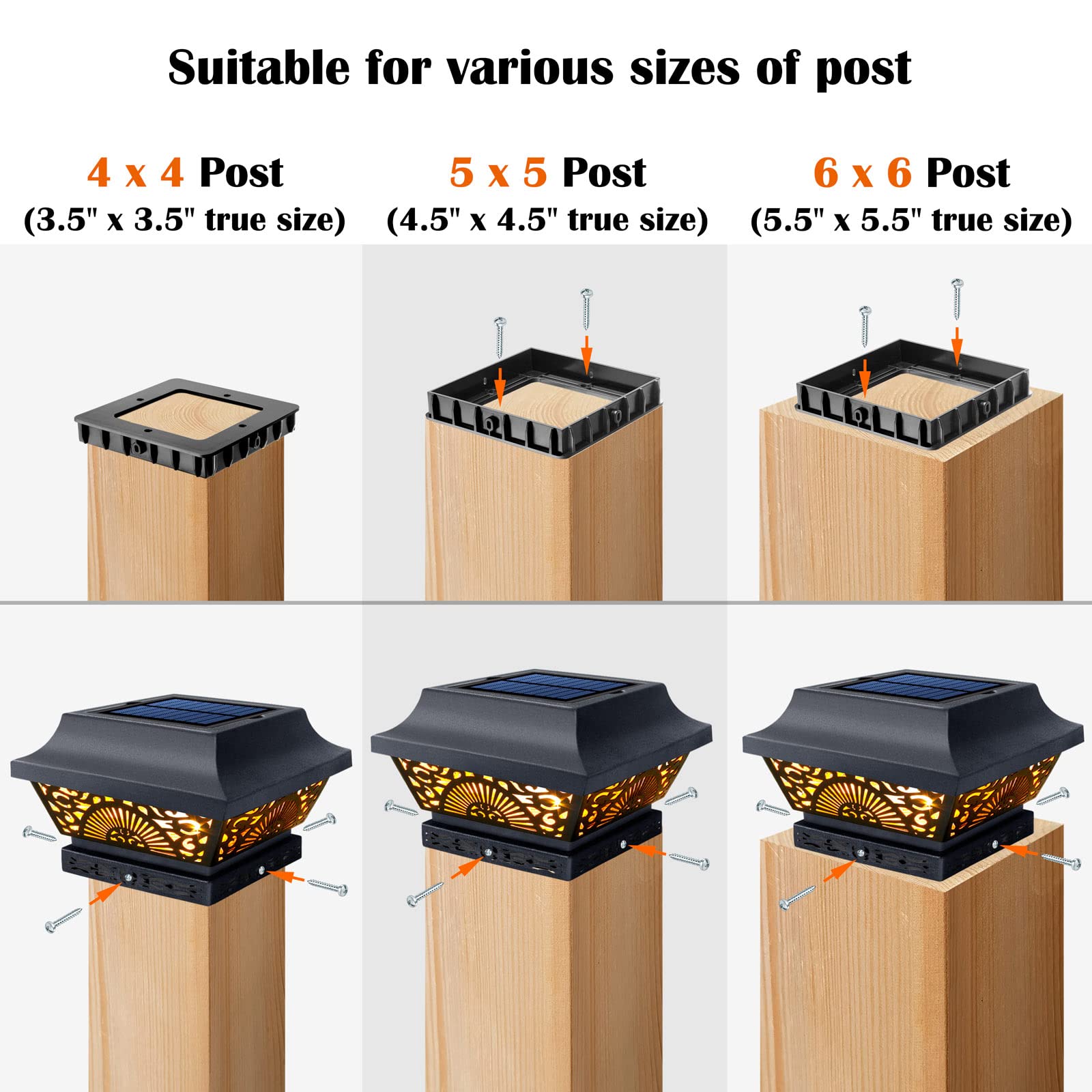 16 Pack Solar Deck Lights + 2 Pack Solar Post Lights - Waterproof Outdoor Lighting for Patio, Garden, Pathway, and Backyard Decoration