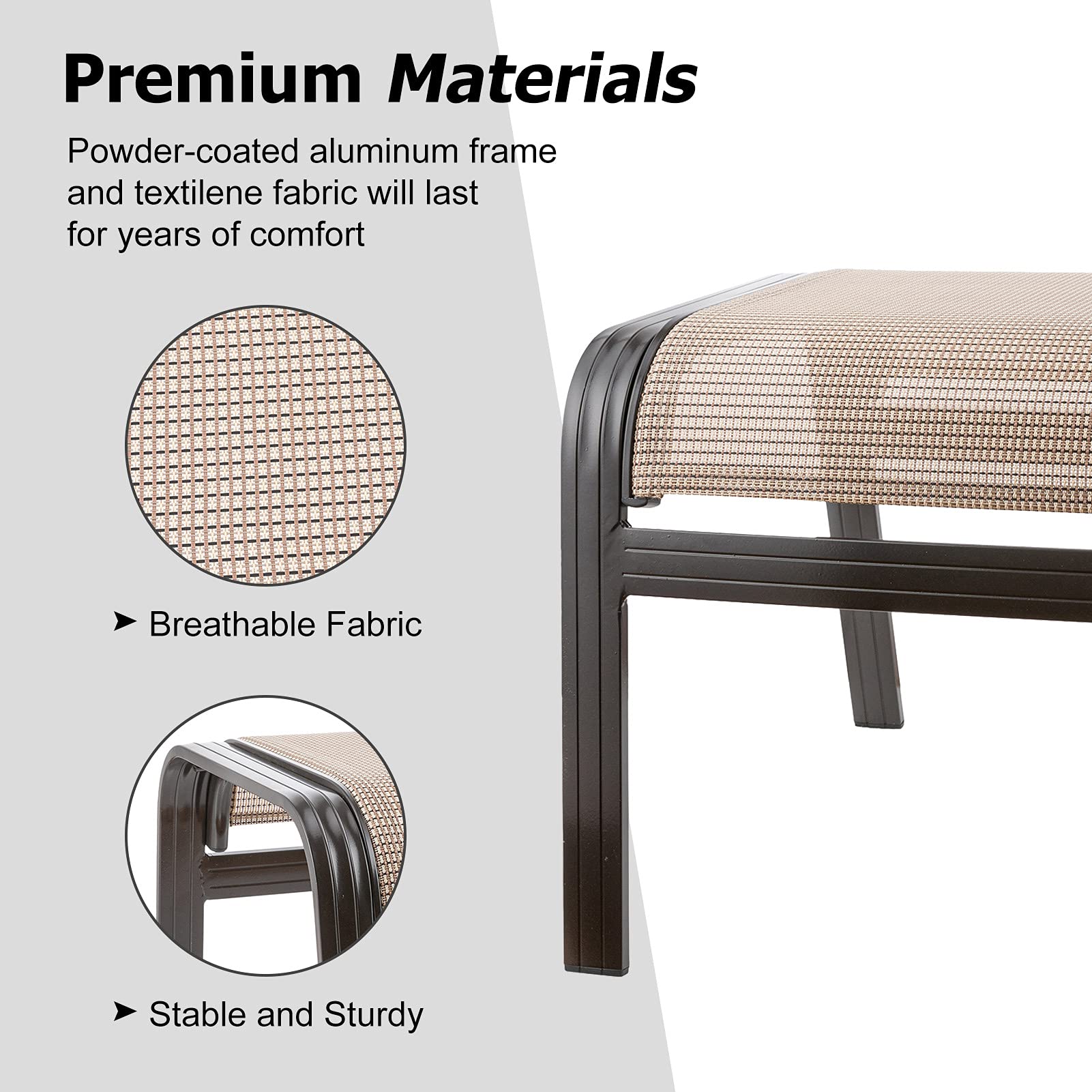 2-Piece Brown Wicker Patio Ottoman Set - Aluminum Outdoor Footstool & Footrest for Garden, Poolside, or Deck - Durable Small Seating Furniture for Relaxation