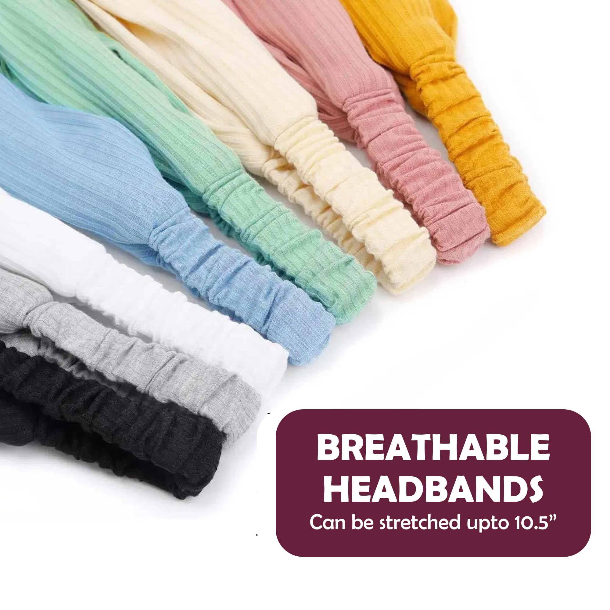 LOTUS78 Women's Headbands 8-Pack - Soft Elastic Hair Bands for Women, Sweat-Wicking Workout Headbands, Fashionable Boho Style Hair Accessories for Yoga, Running, Gym & Everyday Wear