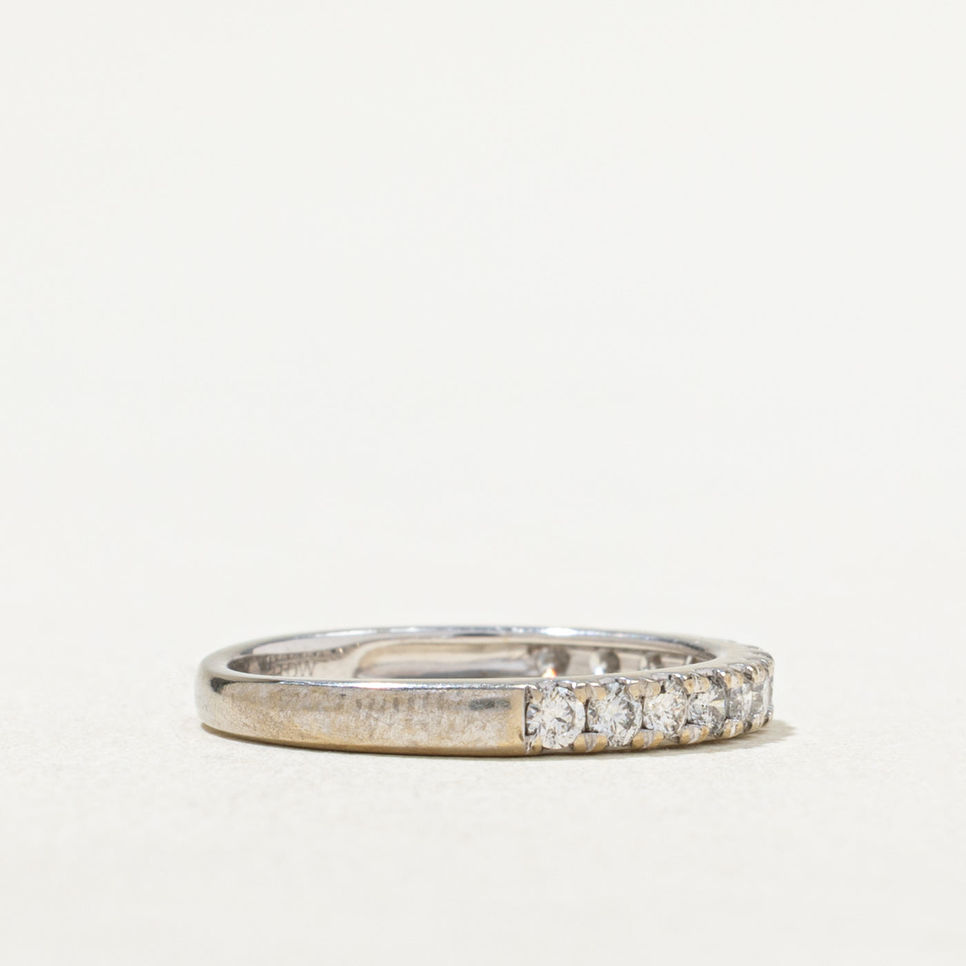 Semi Eternity Diamond Wedding Band Ring - 0.32 Carat Total Weight (CTW) - Size 4.5 - Perfect for Anniversary, Engagement & Bridal Jewelry Gifts