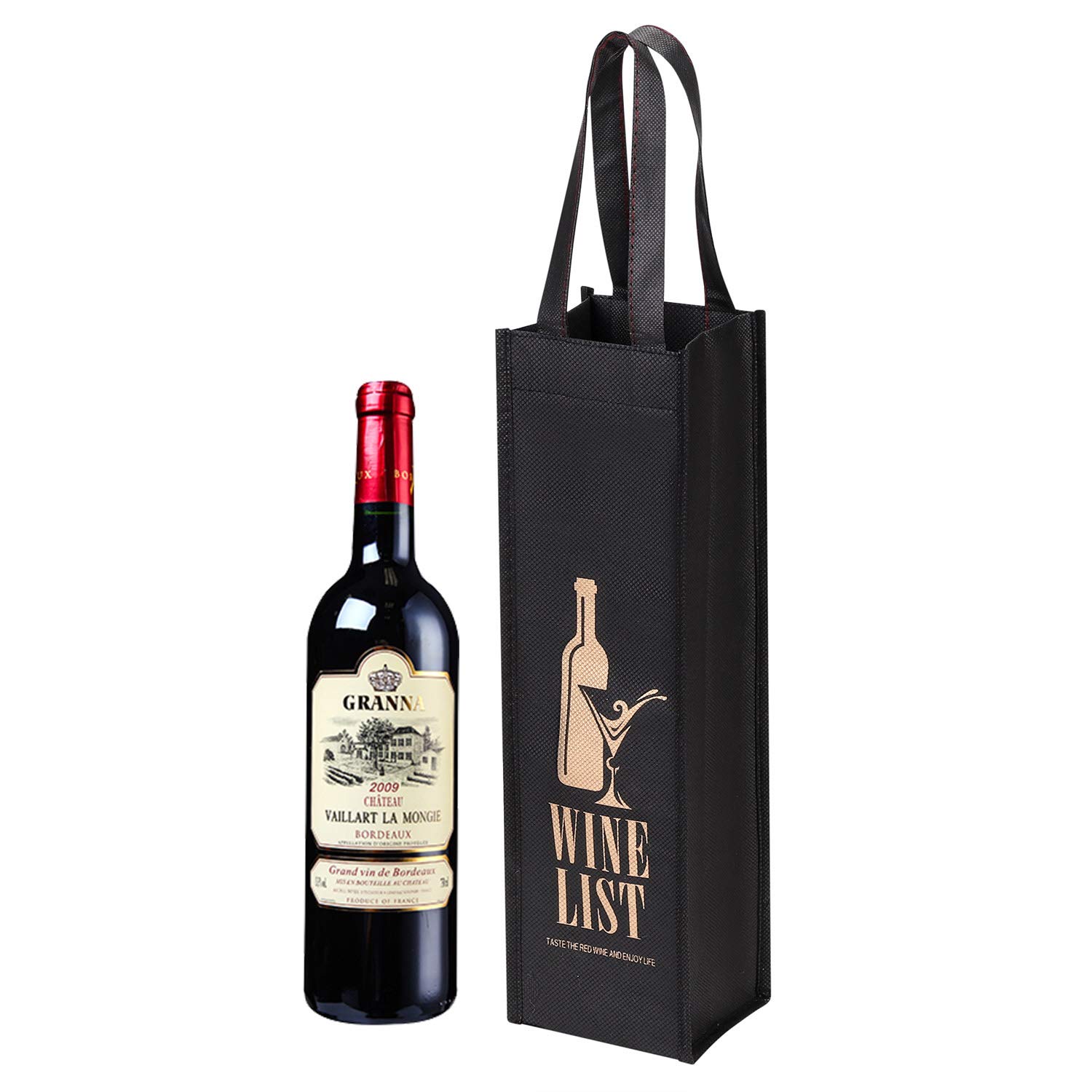10-Pack Reusable Kraft Paper Wine Gift Bags with Handles - Heavy Duty Single Bottle Wine Wrapping Bags for Christmas, Weddings & Parties - Eco-Friendly Vintage Wine Packaging for Gifting & Storage
