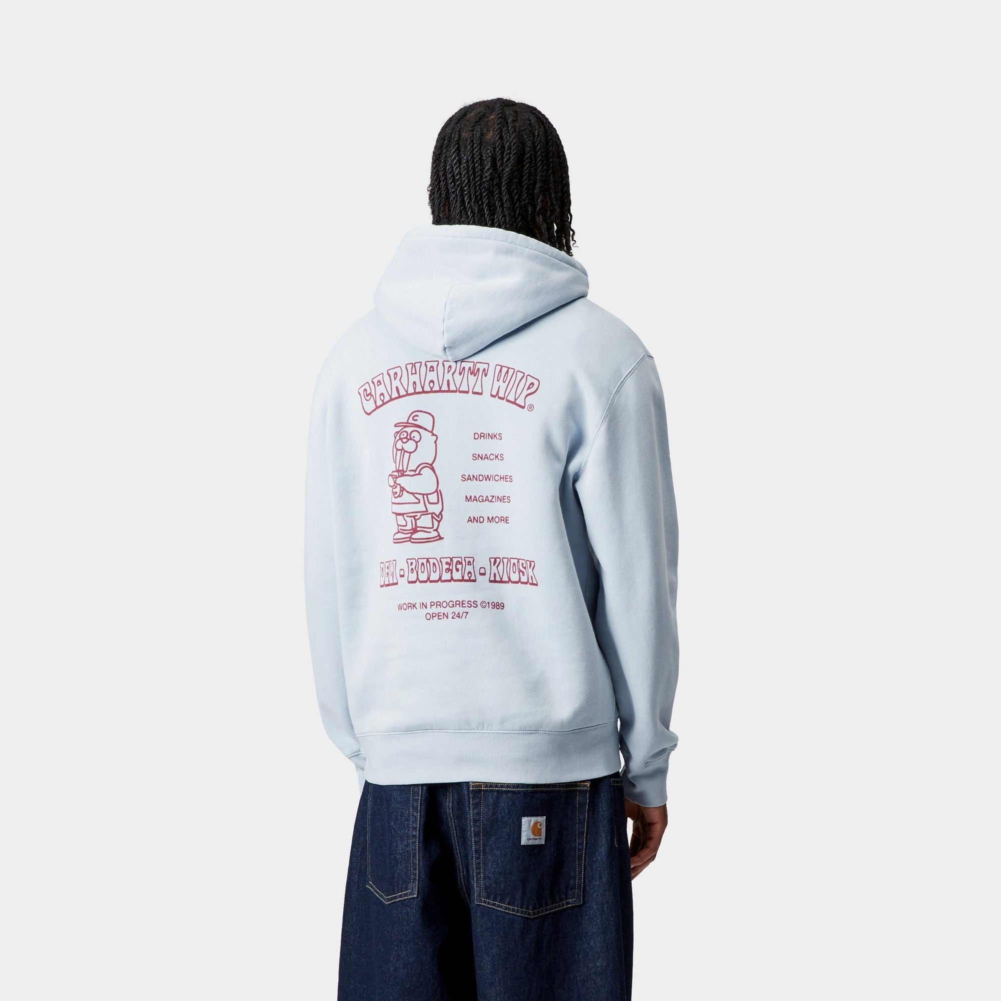 Hooded Sandwich Sweatshirt for Men & Women - Cozy Pullover Hoodie in Blue Fog & Red Colors - Perfect for Casual Wear, Street Style & Outdoor Activities