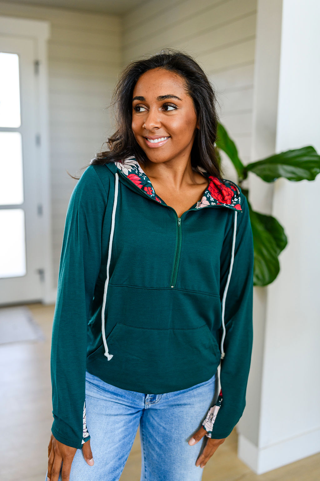 PREORDER: Audre Half Zip Hoodie - 5 Stylish Winter Prints for Women | Cozy Fleece Pullover for Outdoor Activities & Casual Wear