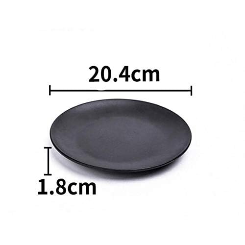 Premium Melamine Dinner Plates - 8 Inch Black Set of 3 | Lightweight & Durable Dishware for Outdoor Picnics, Camping, and Everyday Use