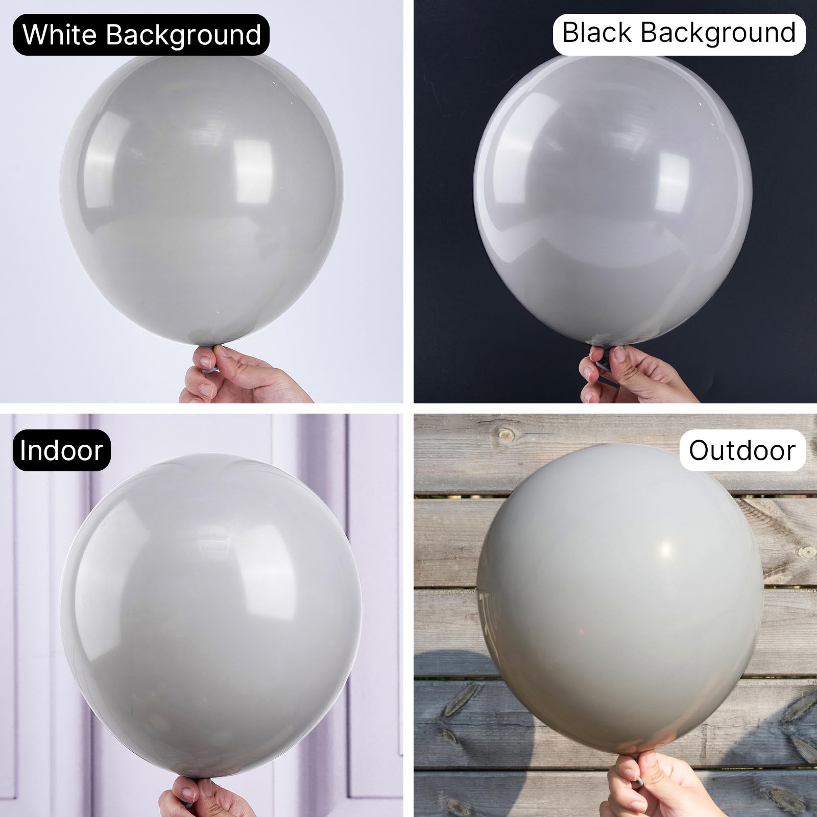 51 Pcs 12 Inch Matte Gray Balloons for Garland & Arch - PartyWoo Premium Grey Balloons Set for Birthday, Wedding, Baby Shower Decorations - Perfect for Indoor/Outdoor Party Backdrops, Photo Booth Props & Event Centerpieces (Gray-Y71)