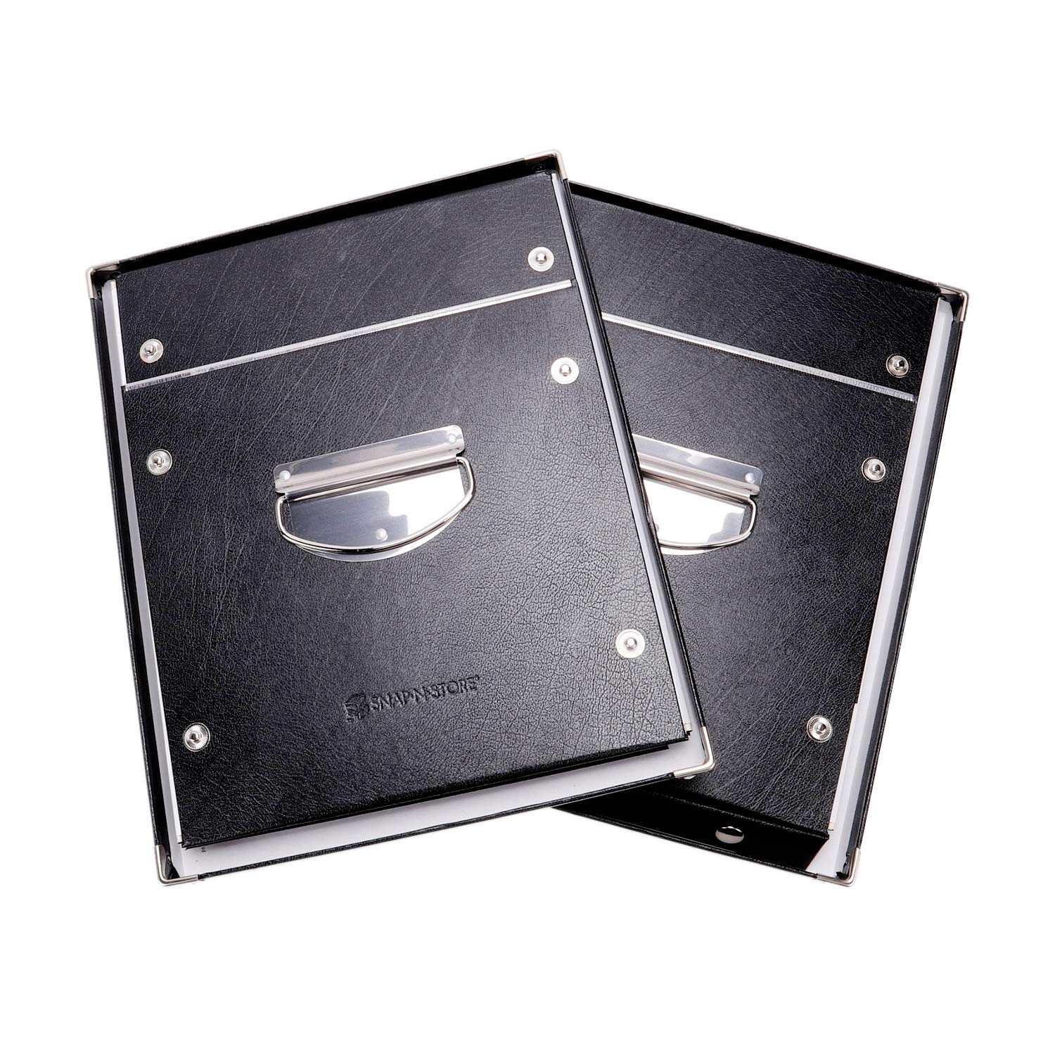 Snap-N-Store File Storage Box & Organizer - 2 Pack Black Letter Size (13.25 x 10.75 x 9.875 Inch) Portable Document File Boxes with Lids - Perfect for Office, School, College Students & Home Organization - Back to School Supplies & Office Storage Solution