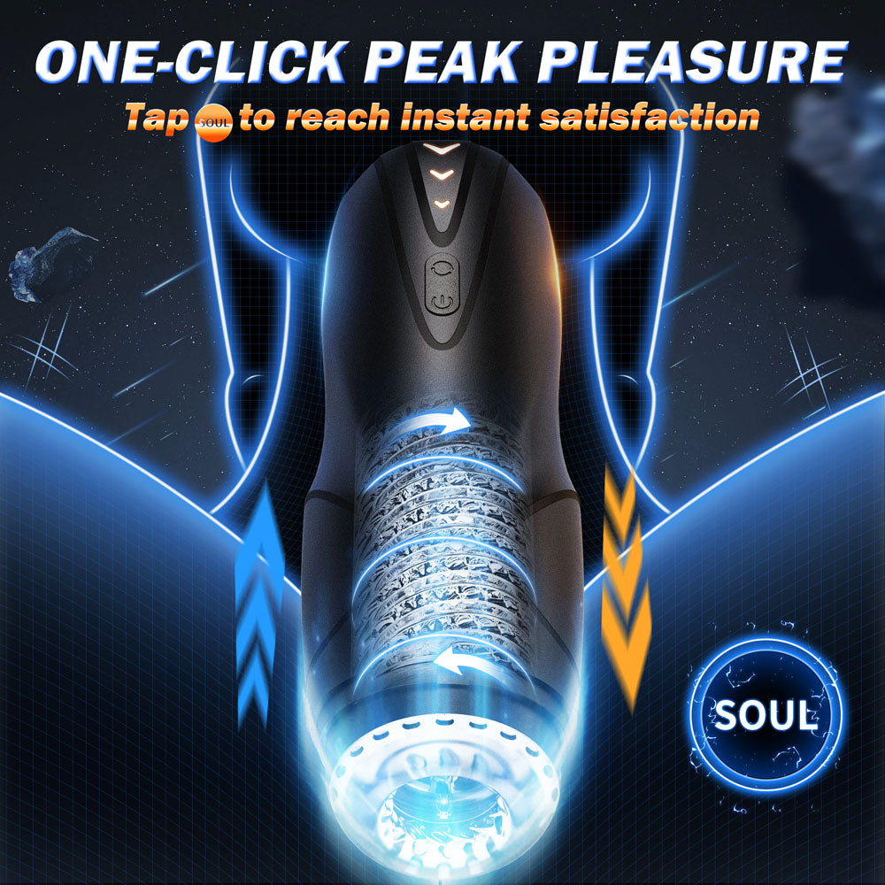 CyberSkin The Galaxy Voy Rotating Stroking Automatic Masturbator - Realistic Male Pleasure Toy for Solo Play & Couples Use - Perfect for Home Relaxation & Spicing Up Intimate Moments