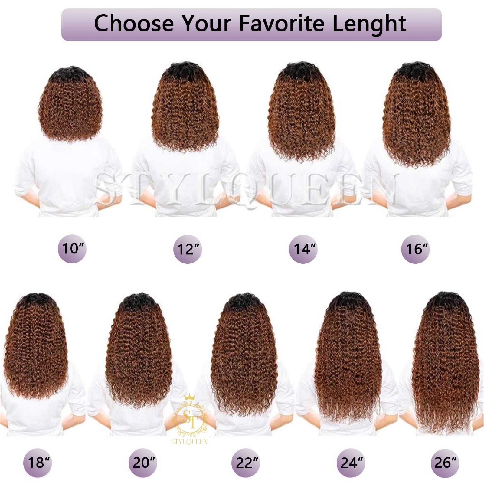 13x4 Glueless Ombre Curly Lace Front Wig - 150% Density 16 Inch Deep Wave Human Hair Wigs with Pre-Plucked Hairline for Black Women (1B30 Brown) | Perfect for Daily Wear, Parties & Special Occasions