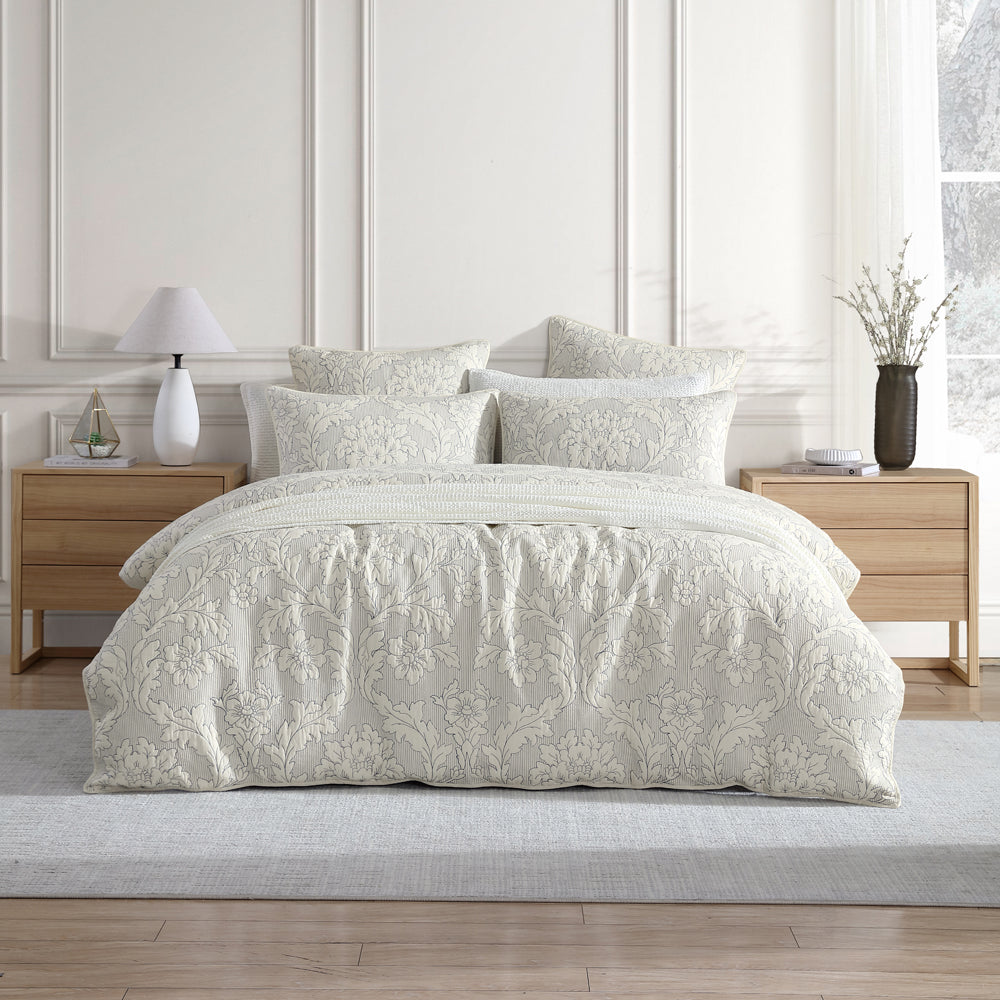 Premium Fleur Ink Quilt Cover Set Queen Size - Soft Floral Printed Bedding Set with Pillowcases, Breathable & Wrinkle-Resistant - Perfect for Master Bedroom, Guest Room & Cozy Home Decor