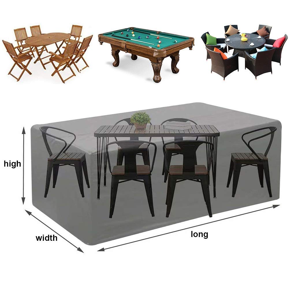 **60x60x60cm Black 420D Oxford Fabric Garden Furniture Cover - Windproof, Adjustable Hem for Patio Table & Outdoor Storage (Ideal for Rain, Snow & UV Protection)**