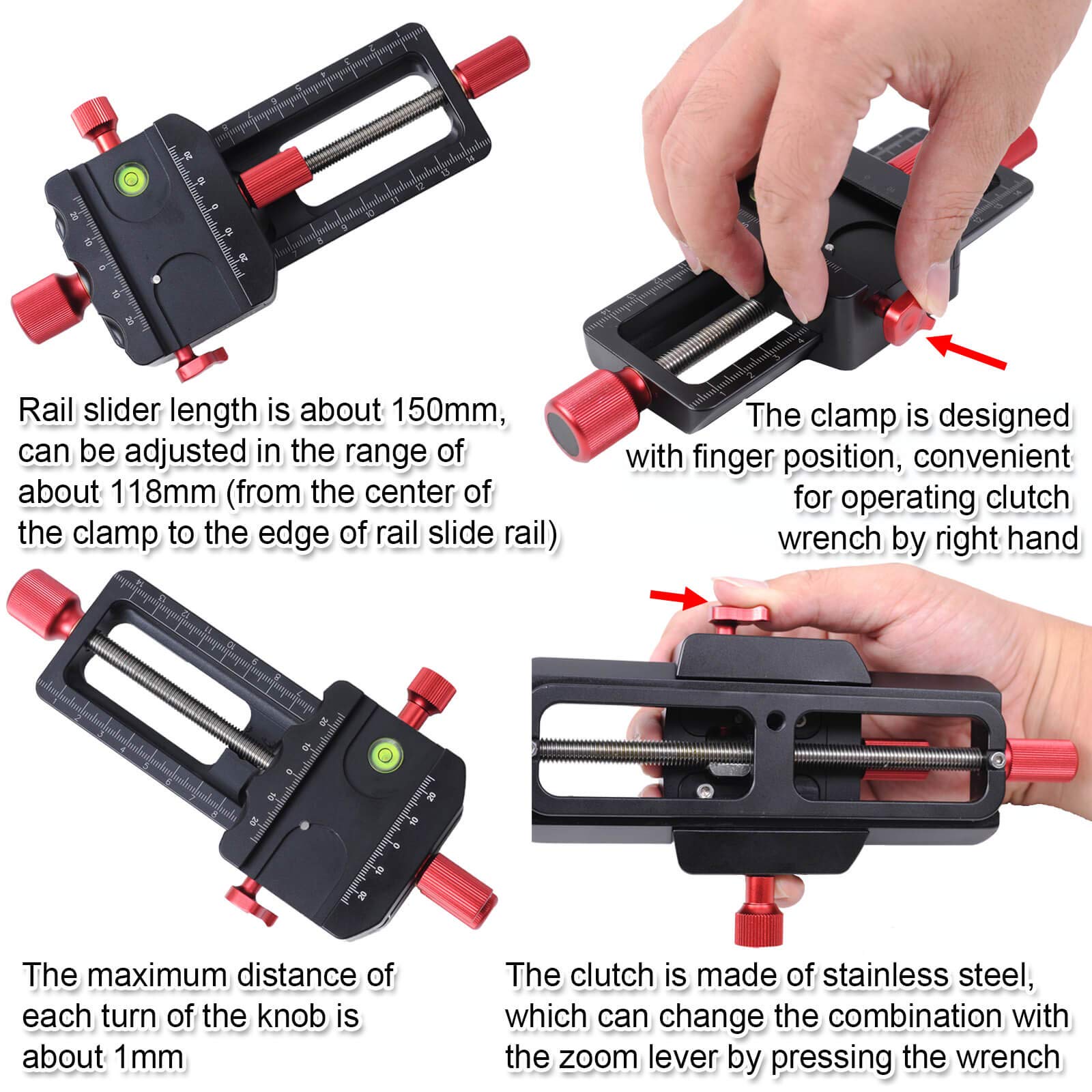 iShoot 150mm Macro Focusing Rail Slider - All Metal Camera Support Bracket with Arca-Swiss Clamp & Quick Release Plate for DSLR/Mirrorless Close-Up Photography - Perfect for Product, Jewelry & Nature Macro Shots