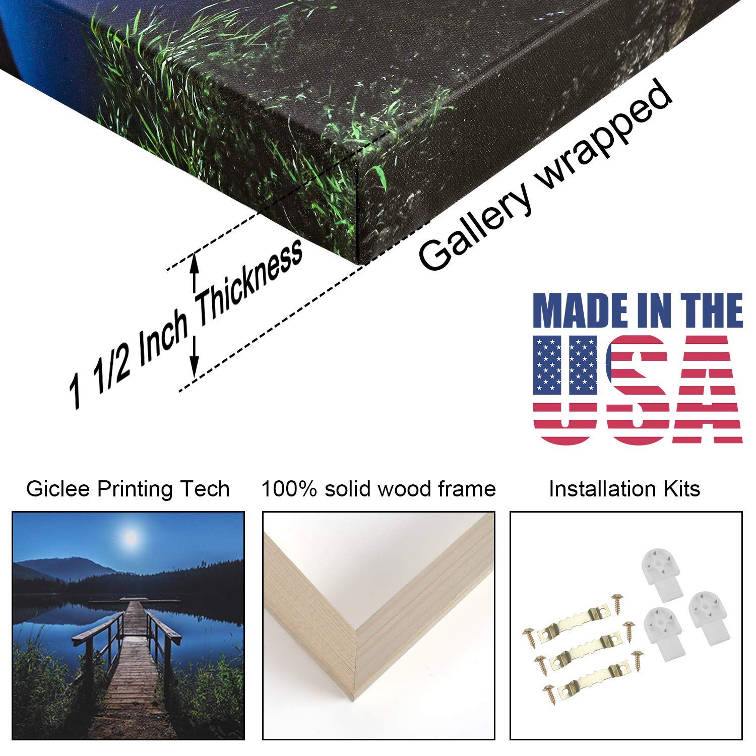 Custom Photo Canvas Wall Art - Personalized 24x32 Inch Print on Canvas with Solid Wood Frame - Perfect for Living Room, Bedroom, Kitchen & Office Decor - Ready to Hang - Create Unique Home Décor from Your Photos