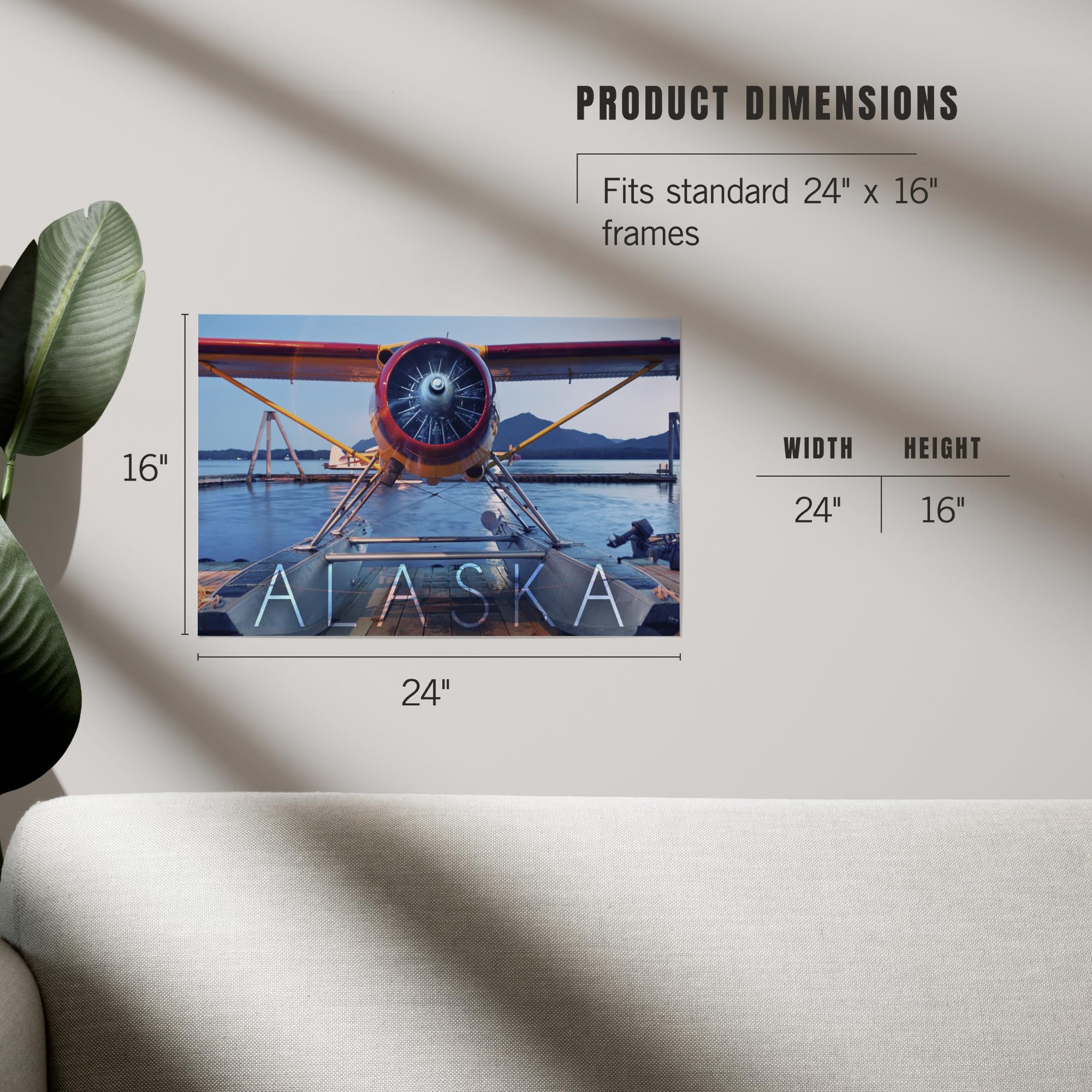 Lantern Press 16x24 Inch Giclee Art Print - Alaska Float Plane Wall Decor - Premium Canvas Artwork for Living Room, Bedroom & Office Decoration
