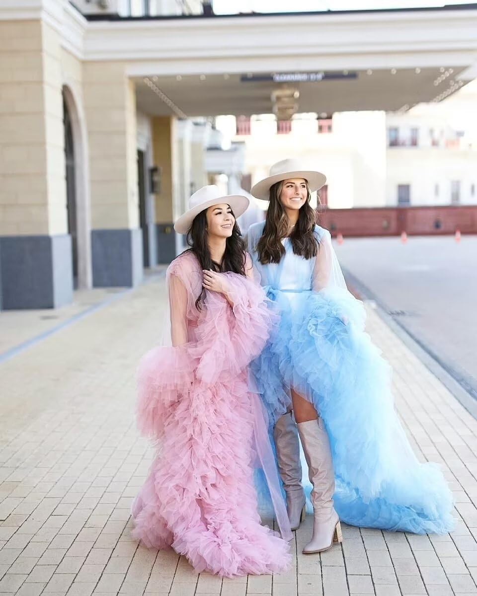 PROMSTAR Elegant Tulle Maternity Dress - Baby Shower, Bridal Robe & Photoshoot Gown for Pregnancy Photos, Wedding Scarf & Sleepwear - Perfect for Maternity Photography, Bridal Showers and Special Occasions