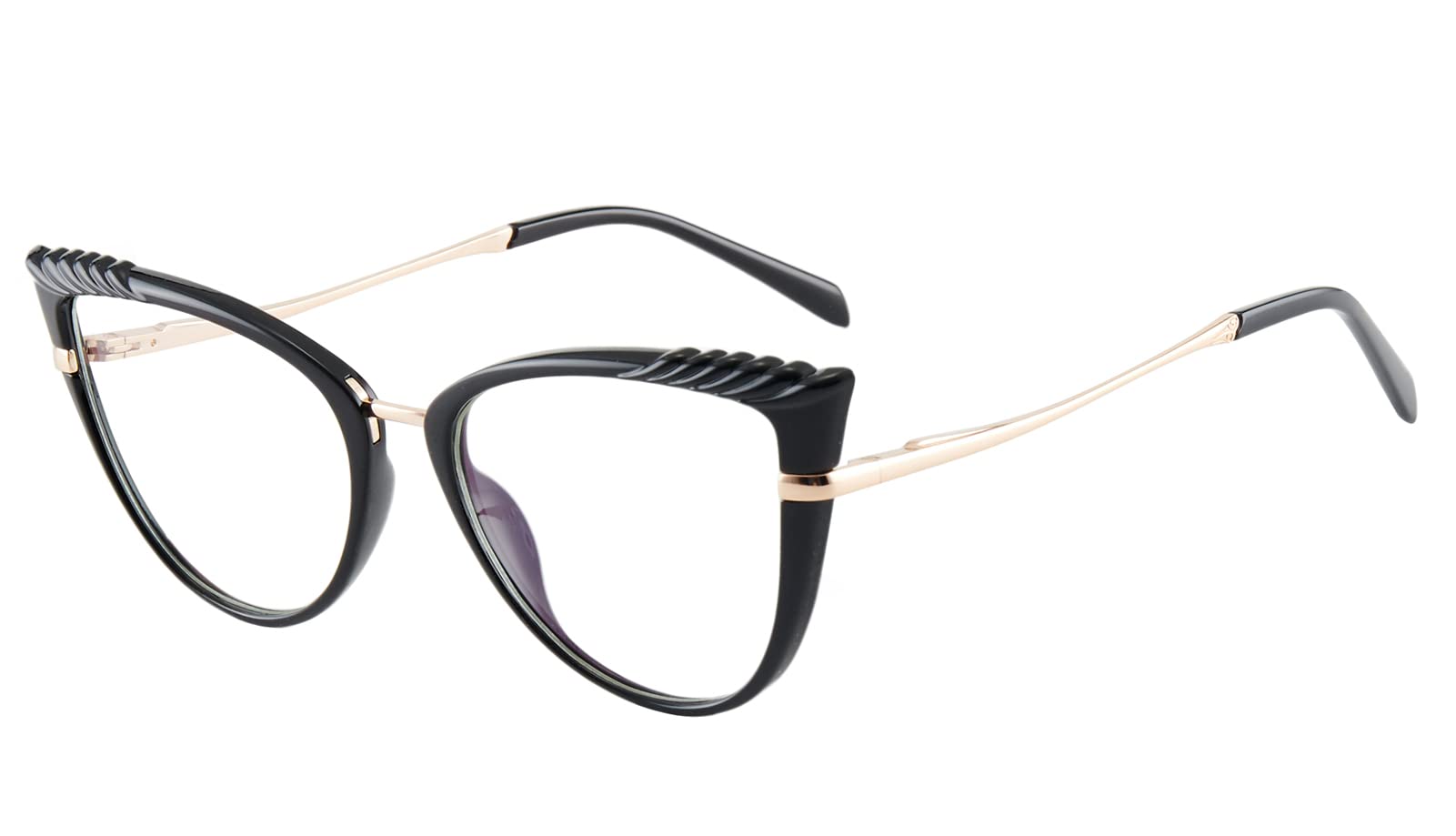SOOLALA Women's Blue Light Blocking Glasses TR90 Lightweight Spring Hinged Cat Eye Reading Glasses for Computer Work, Reading & Screen Time Protection