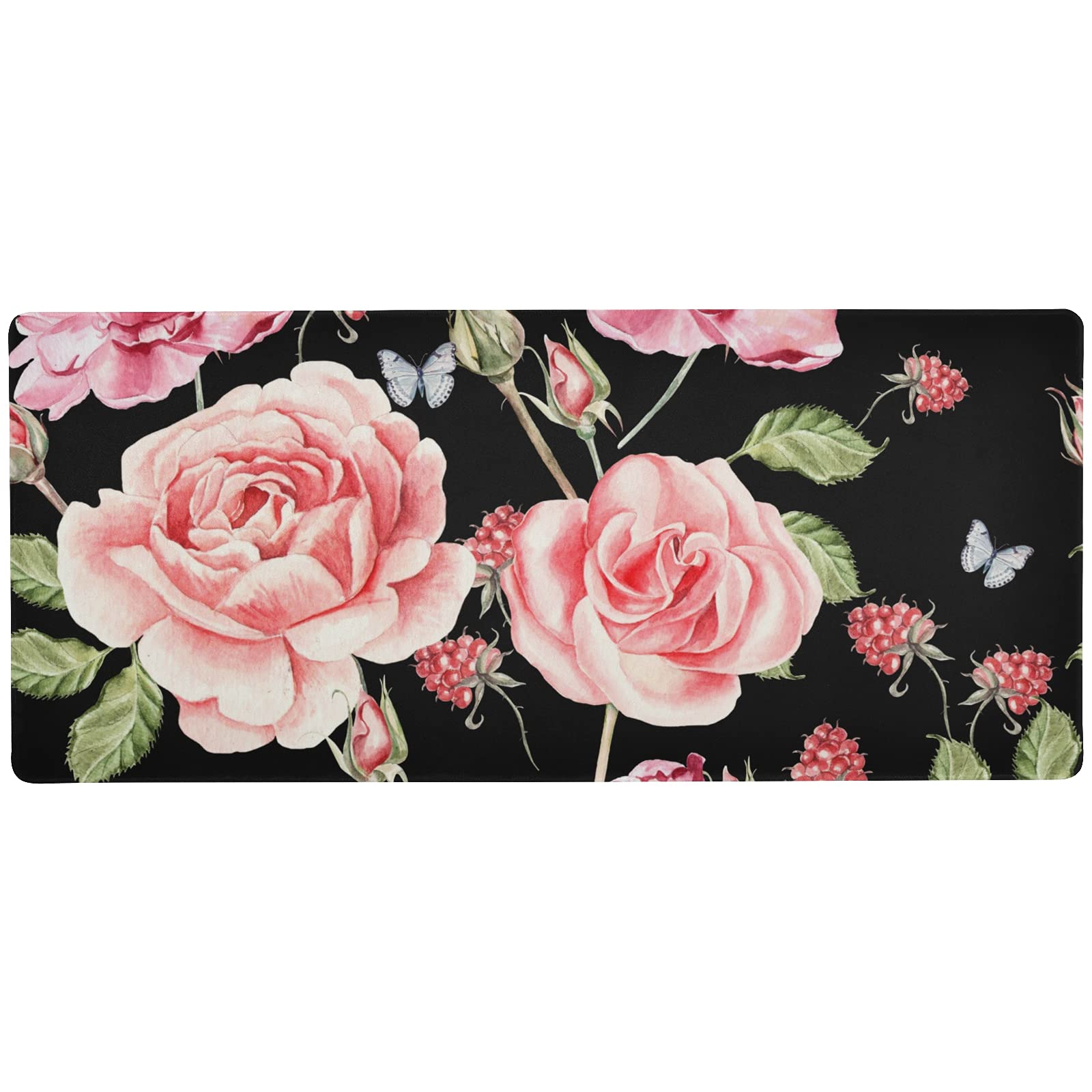 Premium Floral Design Large Extended Gaming Mouse Pad (31.5x11.8x0.12 Inch) - Non-Slip Rubber Base Desk Mat for Office, Home & PC Gaming - Perfect for Workstations, Computer Desks and Ergonomic Setups
