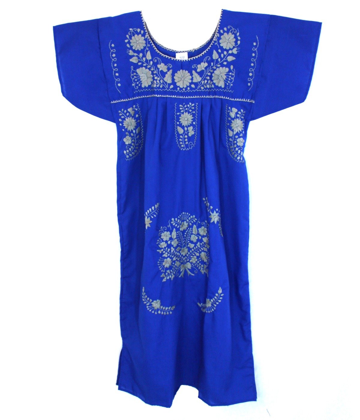 Authentic Mexican Puebla Dress with Solid Tan Embroidery | Traditional Handmade Mexican Blouse | Perfect for Cinco de Mayo, Fiesta, and Cultural Celebrations