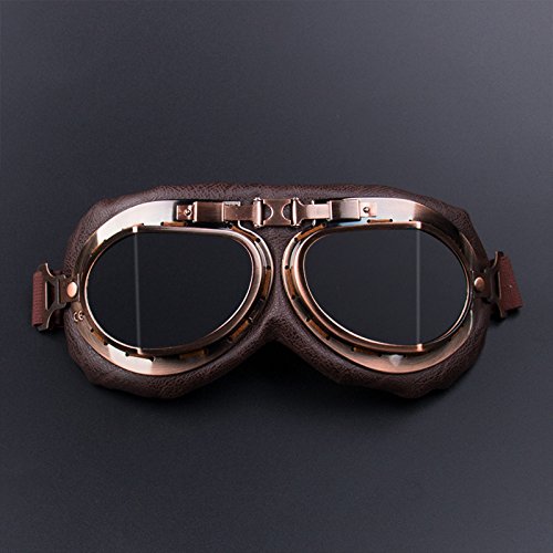Vintage Motorcycle Goggles - Retro Motocross ATV UV Protection Glasses with Clear Lens for Men & Women | Perfect for Riding, Racing, and Outdoor Adventures