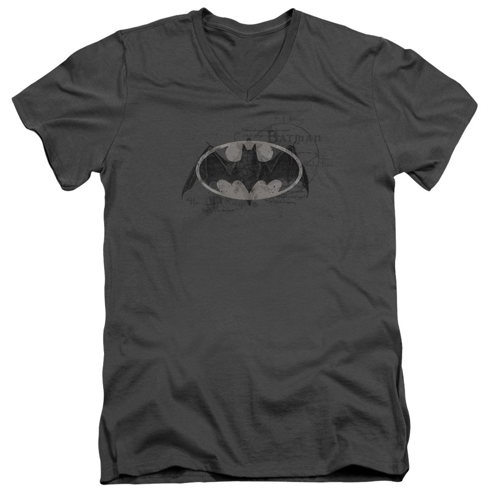 Batman Arcane Bat Logo Unisex V-Neck T-Shirt for Men & Women - Casual Superhero Graphic Tee for Cosplay, Comic Con & Everyday Wear