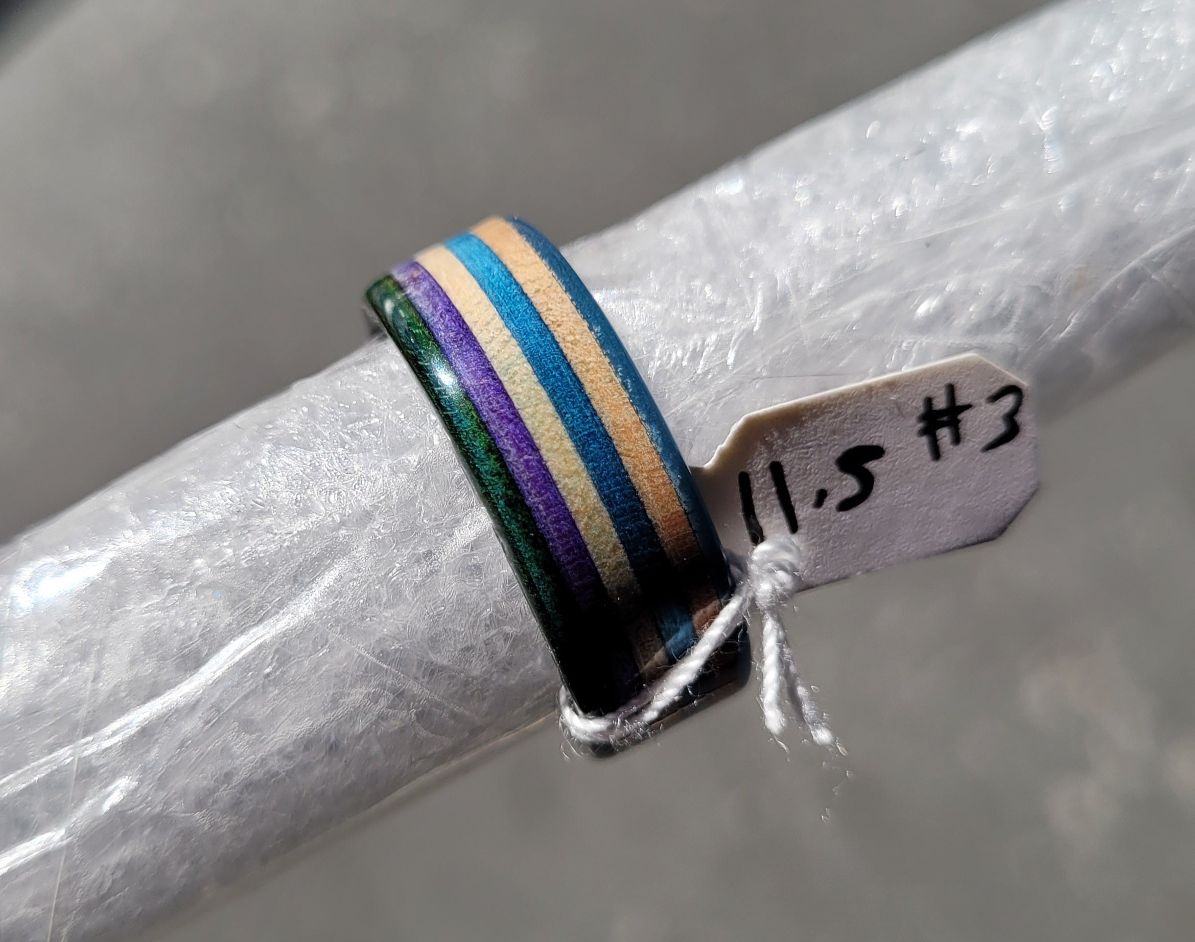 Recycled Bo Tuff Skateboard Ring - Size 11.5 (#3) - Durable Eco-Friendly Jewelry for Skateboarders & Streetwear Enthusiasts