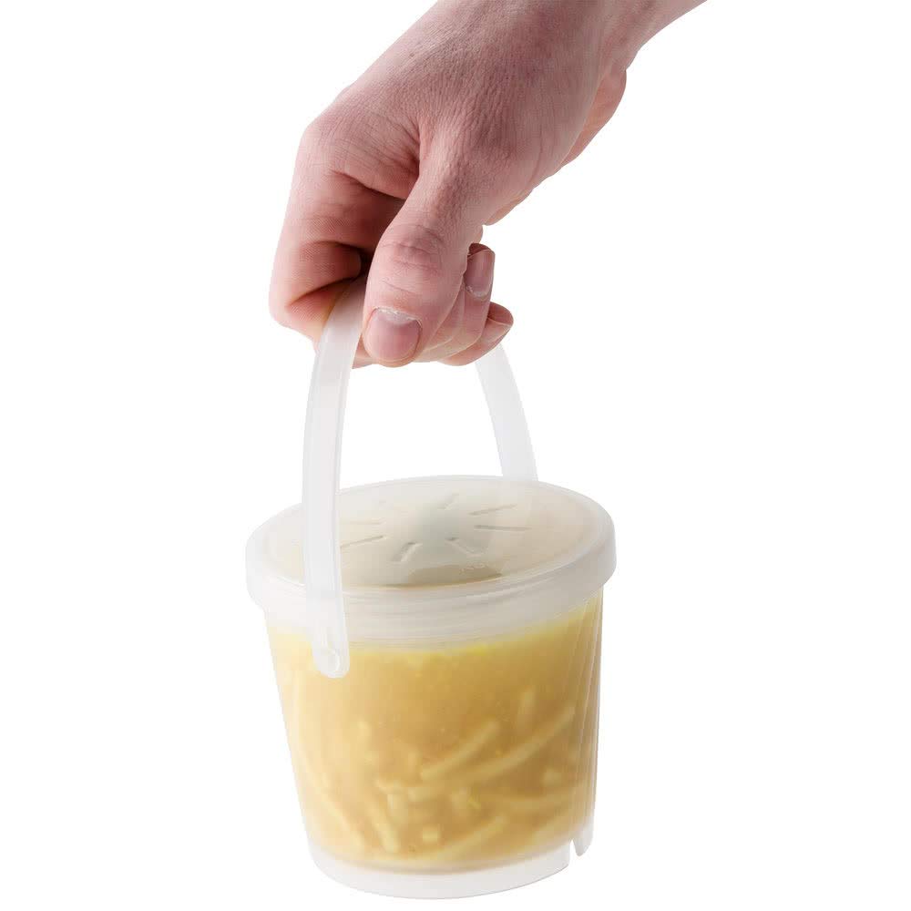 GET EC-13-1-CL 16oz Clear Plastic Take-Out Soup Containers with Lids (12-Pack) - Perfect for Restaurants, Catering & Food Delivery Services