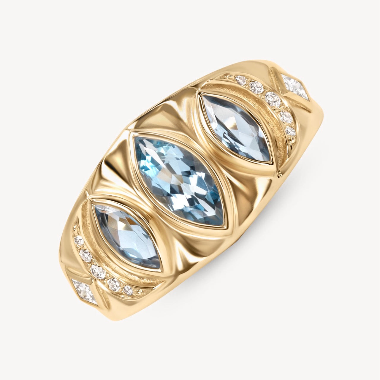 Unique Aquamarine Celeste Ring - Handcrafted OOAK Jewelry for Women - Perfect for Weddings, Anniversaries & Special Occasions