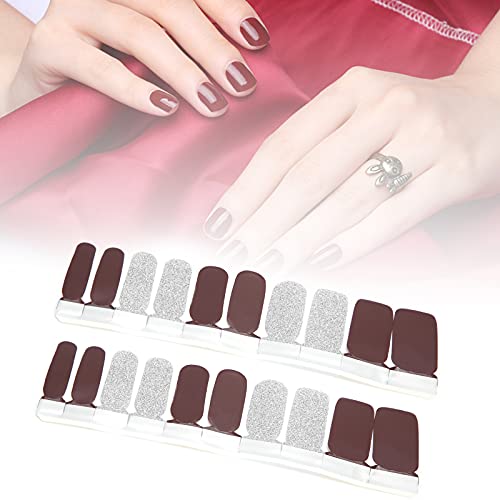 Waterproof Nail Art Stickers - 20Pcs Self-Adhesive Nail Wraps for Women & Girls | Long Lasting Salon Quality Nail Polish Stickers for Home, Party, Wedding & Daily Use
