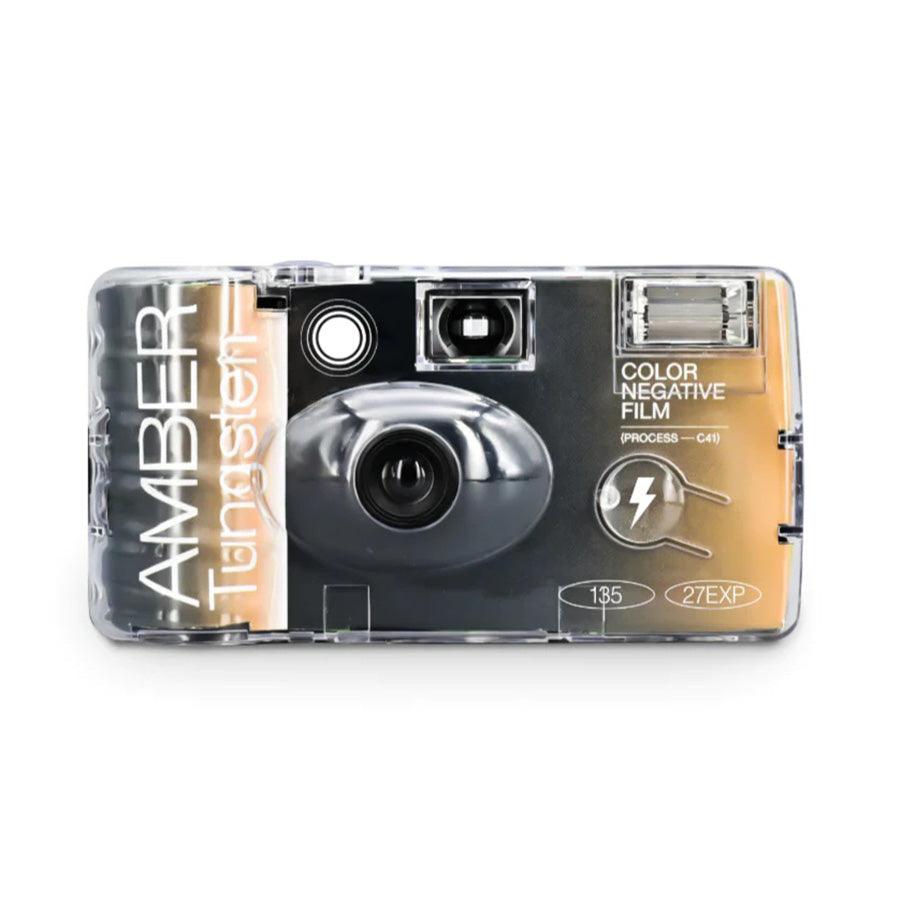 RETO AMBER Tungsten 35mm Disposable Film Camera - 27 Exposures - Vintage Style Point & Shoot for Travel, Parties & Weddings
