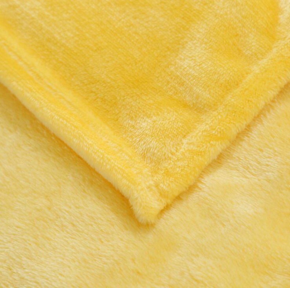 Soft Flannel Fleece Blanket - Full Size, Lightweight & Cozy for Bed, Sofa, Travel - Yellow