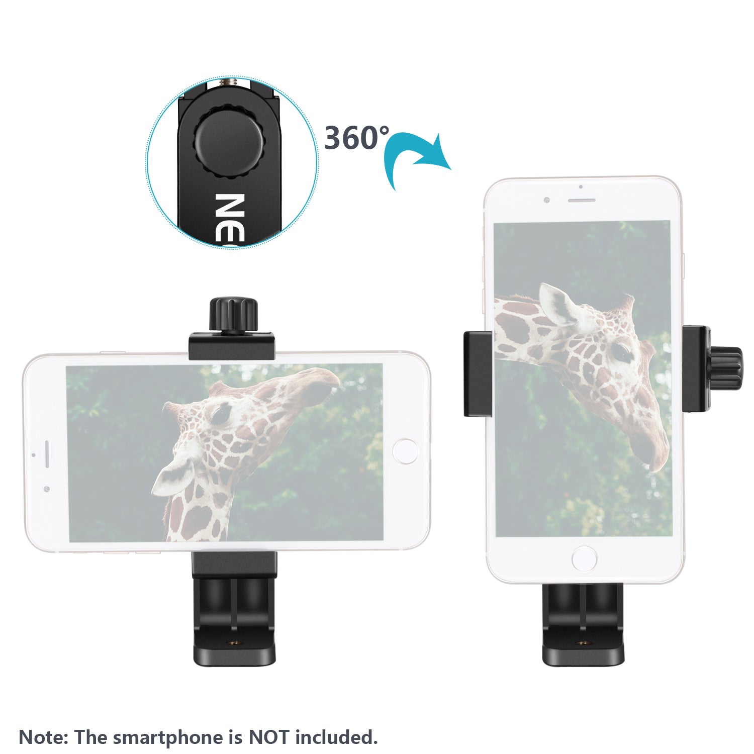 NEEWER Smartphone Tripod Mount Holder - 1/4 Inch Vertical Bracket for iPhone & Android Phones - Perfect for Vlogging, Live Streaming & Photography