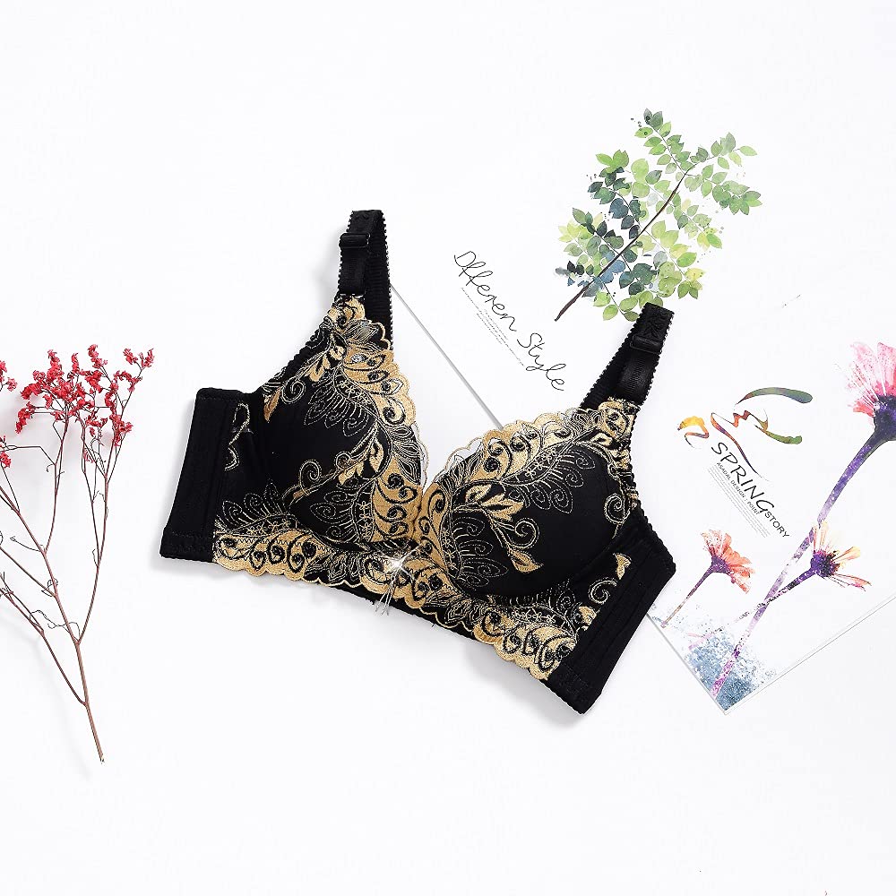 Wireless Push Up Bras for Women - Comfortable Padded Underwire Free Lace Bra for Everyday Wear & Special Occasions