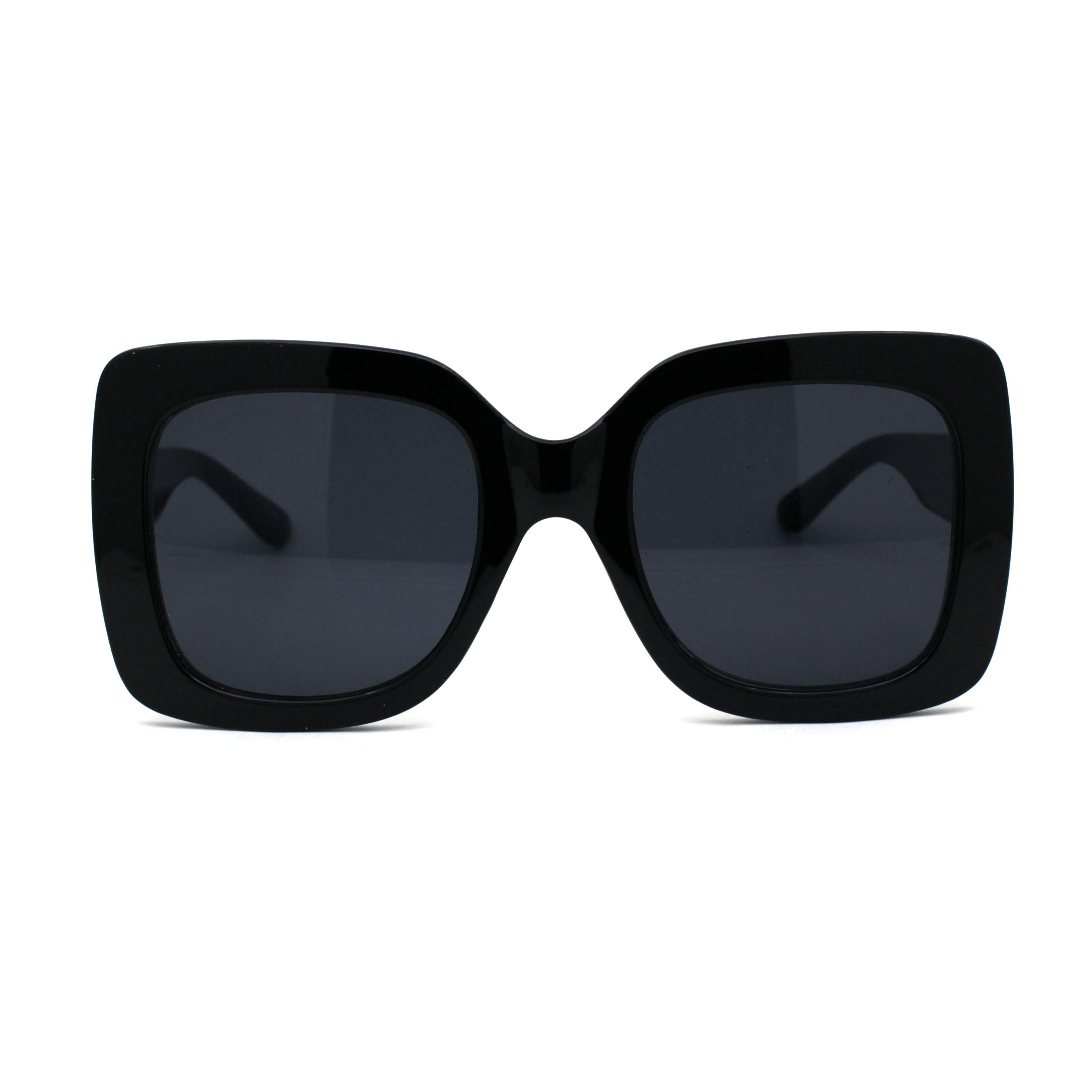 Women's Fashion Thick Plastic Rectangle Butterfly Sunglasses UV400 Protection - Trendy Retro Style for Outdoor, Beach, and Summer Activities