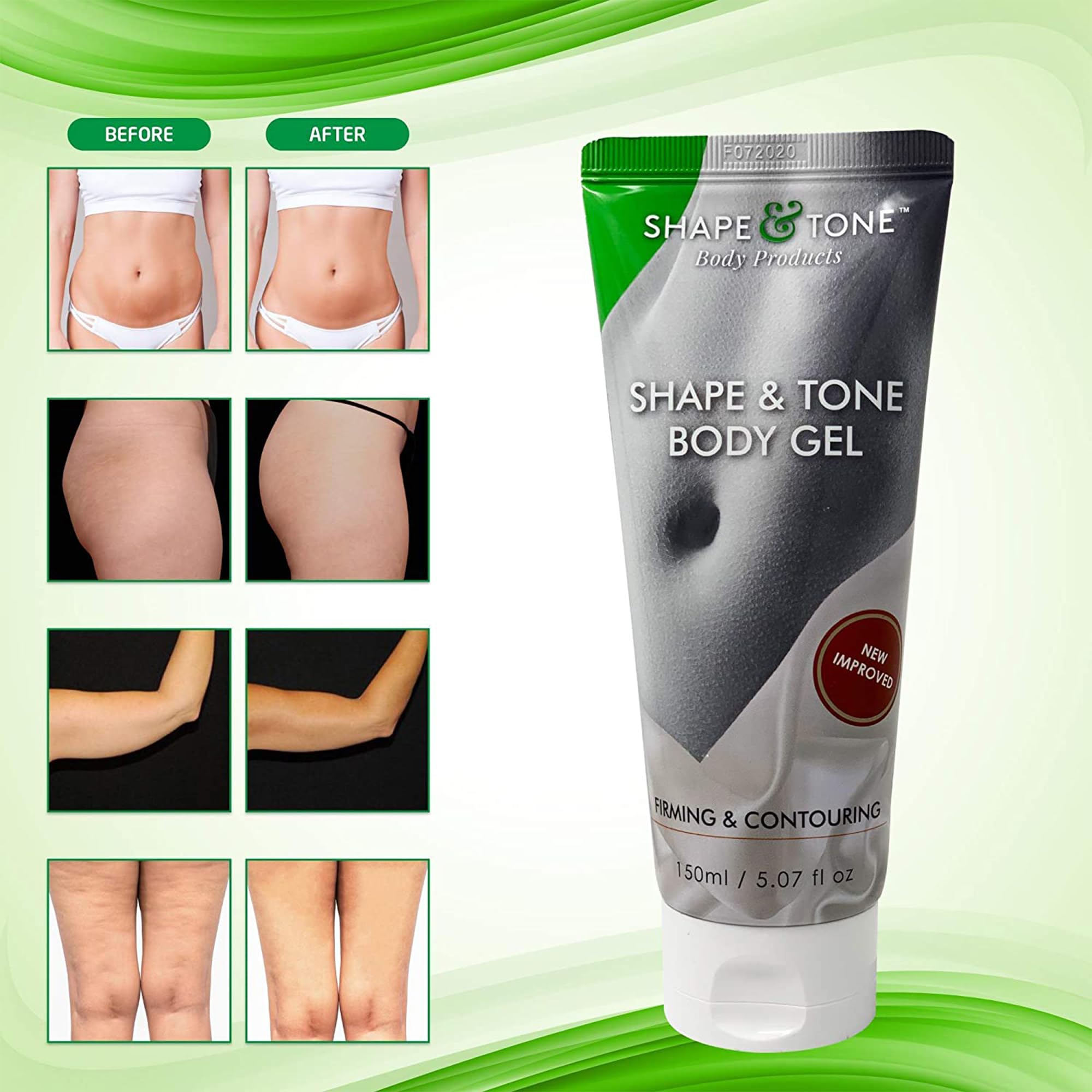 Anti-Cellulite Firming Gel Cream - Body Moisturizer for Arms, Legs & Stomach | Lift, Slim & Tone Skin | 150ml | Perfect for Post-Workout Recovery & Daily Body Contouring
